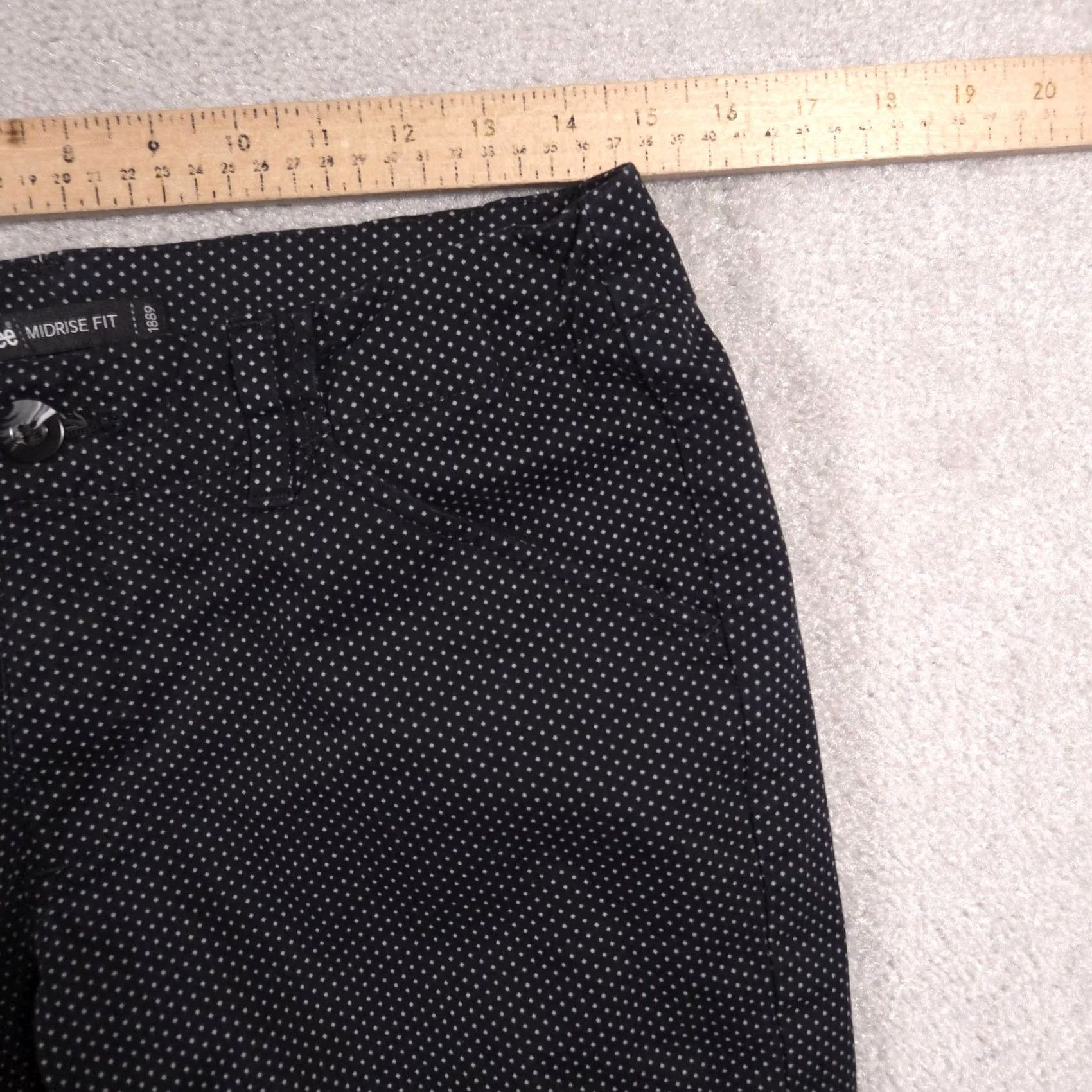 Lee Lee Pants Womens 10 Black White Polka Dot Midrise Stretch Ankle Cropped Pants Mens? Womens, 10, Black, Polka Dot, Lee, Zipper, Pockets Size 32" / US 10 / IT 46 - 7 Thumbnail