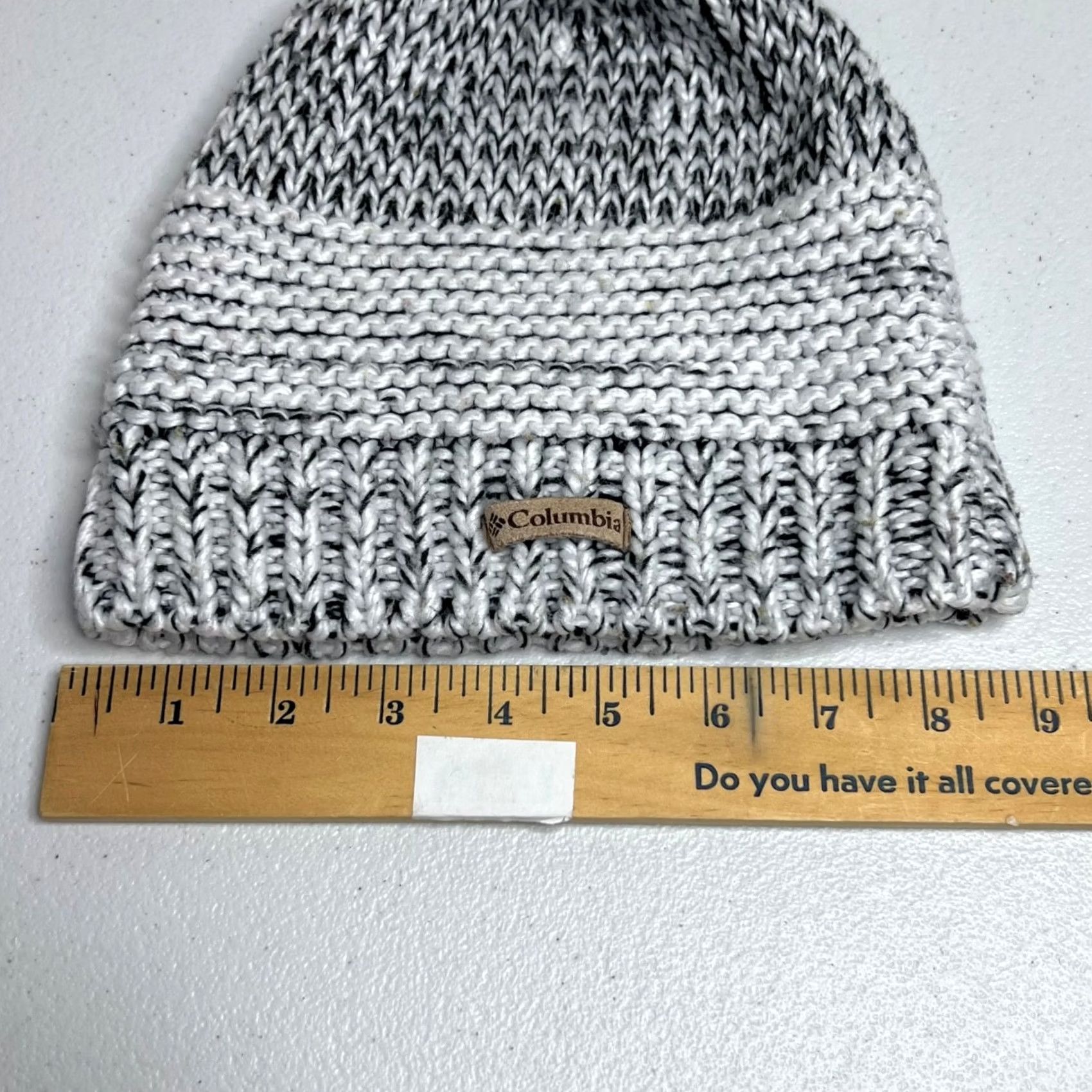 Vintage Columbia Beanie Pom Knit Hat Womens One Size White Black Lined Size ONE SIZE - 7 Thumbnail