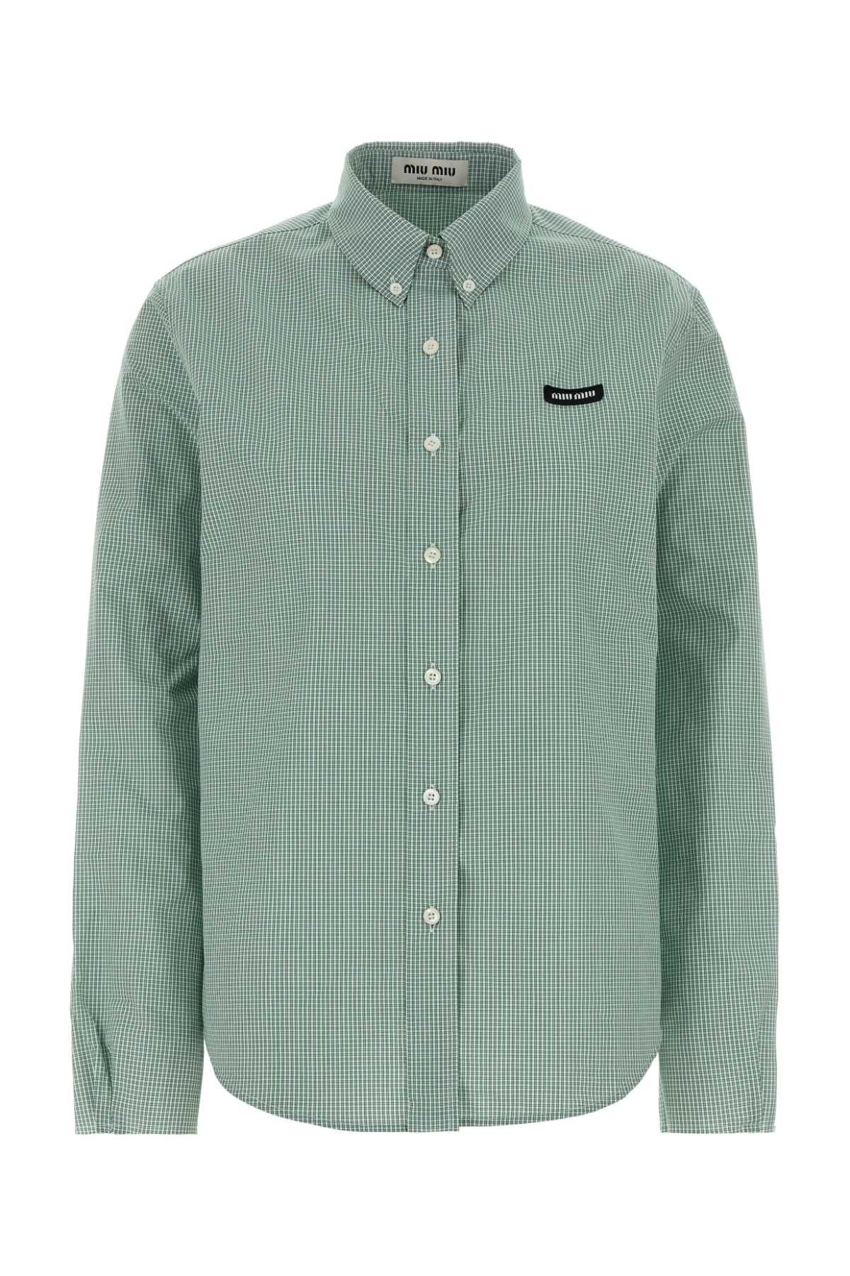 Miu Miu Embroidered Poplin Shirt Size XS / US 0-2 / IT 36-38 - 1 Thumbnail