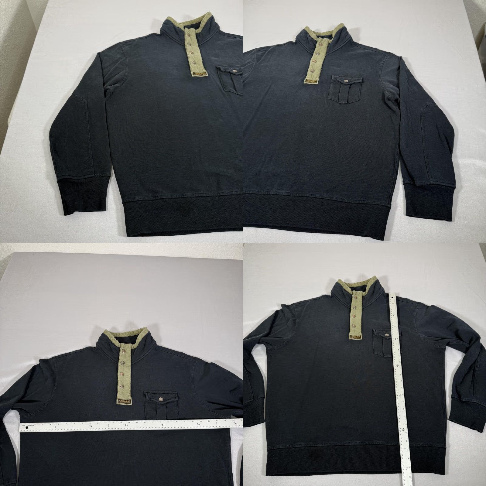 Polo Ralph Lauren VINTAGE Polo Ralph Lauren Sweatshirt Mens 2XL Black Mock Neck Snap Military Sweater Army Shirt Size US XXL / EU 58 / 5 - 8 Thumbnail