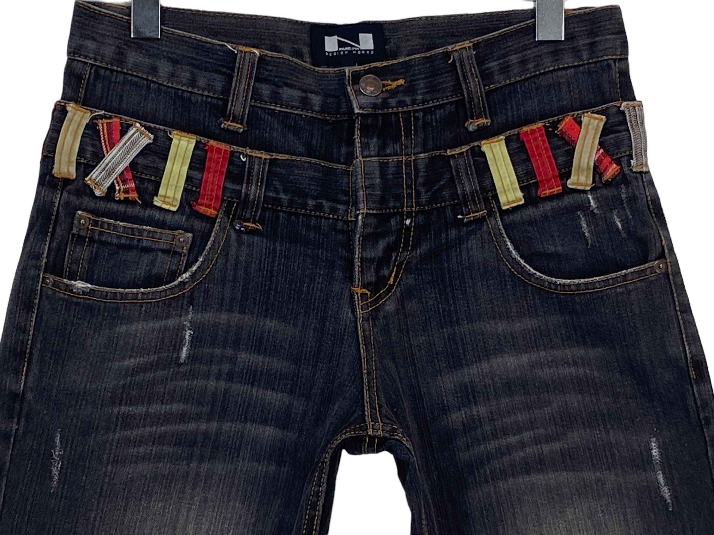 Japanese Brand Double Waist Punk Bondage Goth Rockers Jeans Size US 32 / EU 48 - 3 Thumbnail