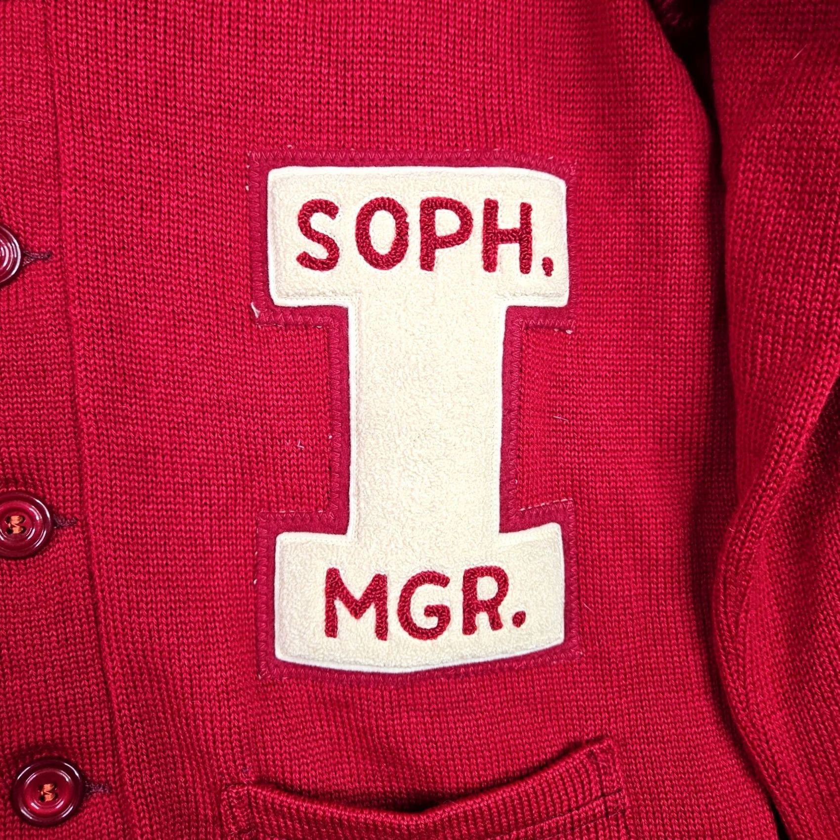 Holloway VINTAGE Burean Holloway Red Varsity Cardigan Letterman Sweater Size 40 Size S / US 4 / IT 40 - 4 Thumbnail