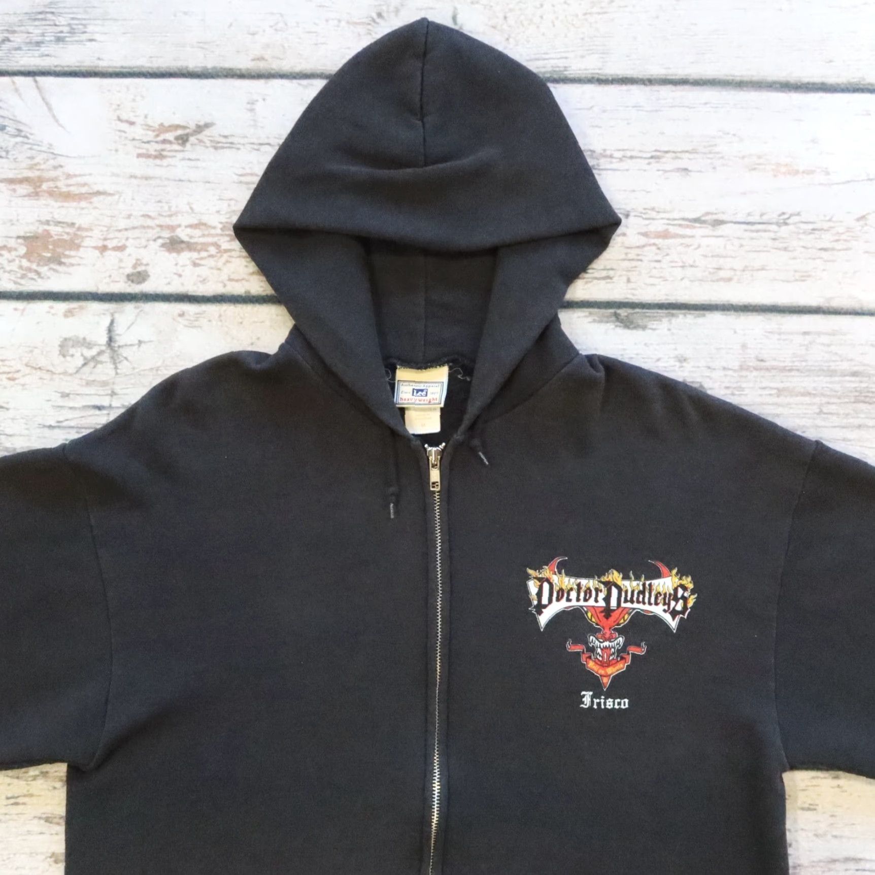 Lee Vintage Lee Frisco Hell On Wheels Hoodie Sweatshirt Black Mens M Foldable Zip Hoodie Size US M / EU 48-50 / 2 - 2 Thumbnail