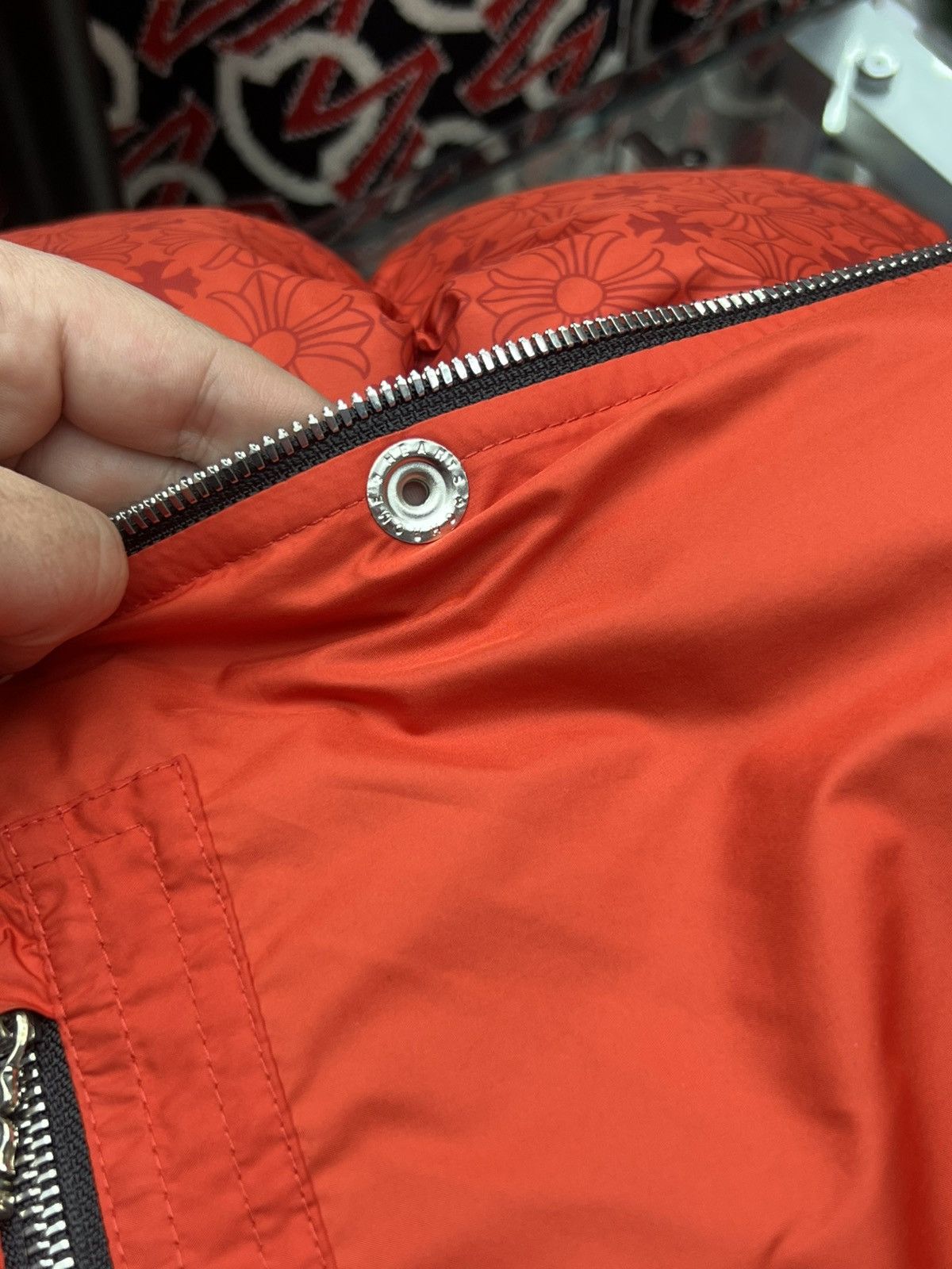 Chrome Hearts Chrome Hearts Red Monogram Cross Pattern Puffer Down Jacket Size US XL / EU 56 / 4 - 17 Thumbnail