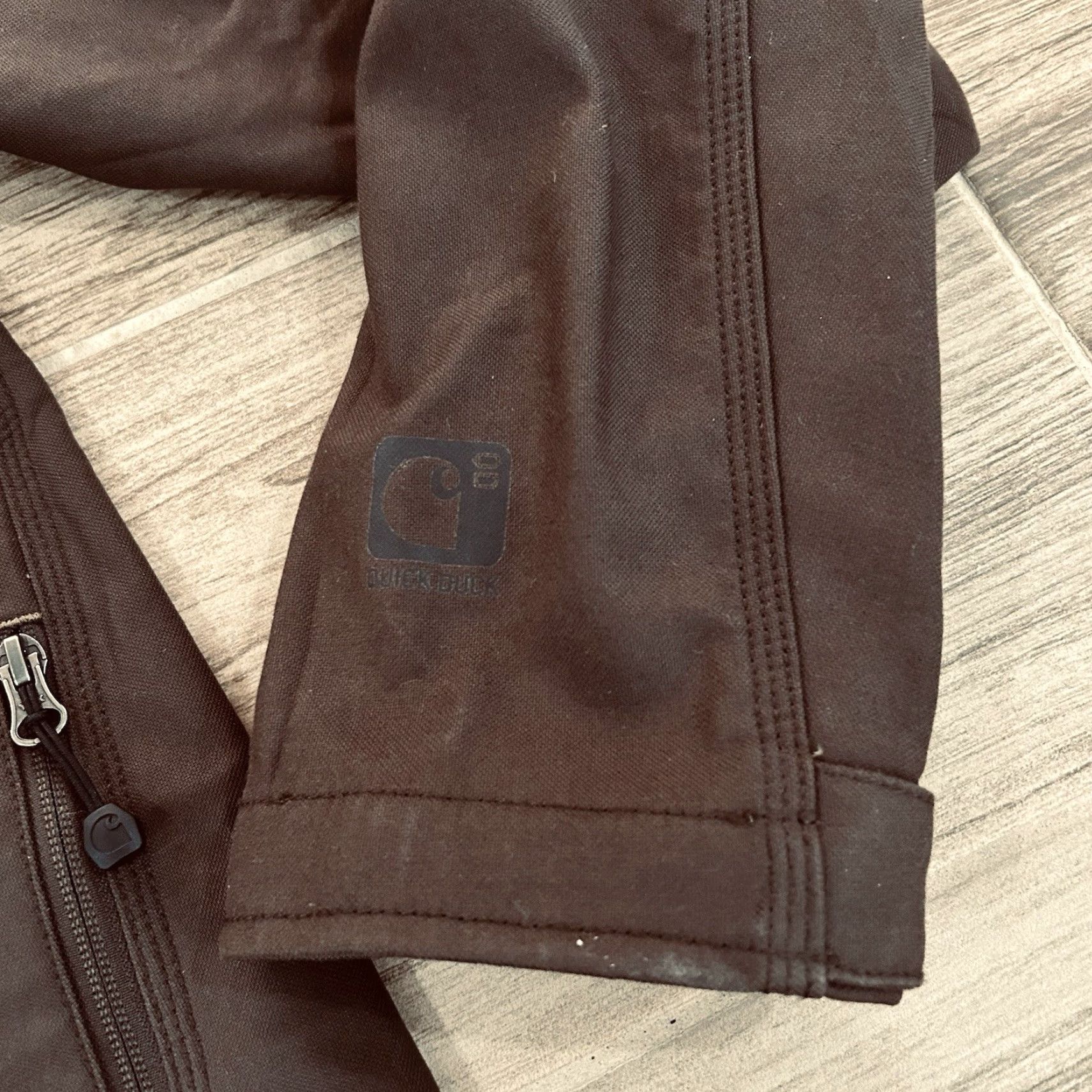 Carhartt Pineville Quick Duck Jacket Fleece Lined Brown Full Zip Mens M