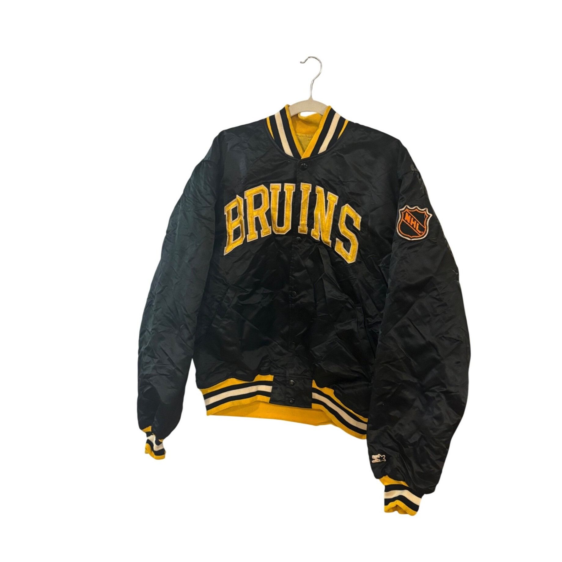 Starter Rare Vintage 80s Starter Boston Bruins NHL Bear Back Hit Sat Size US XL / EU 56 / 4 - 4 Thumbnail