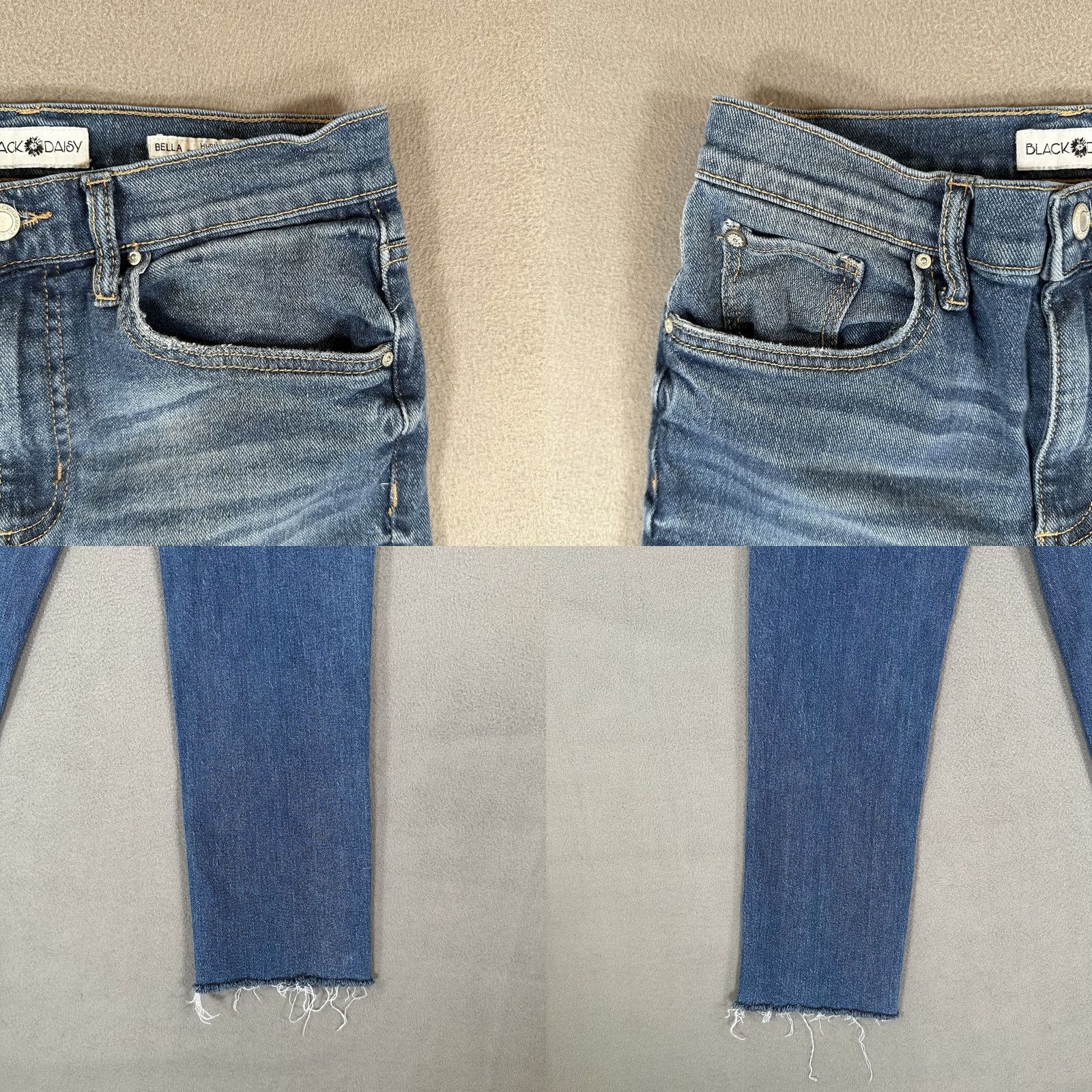 Vintage Black Daisy Jeans Women 5/27 Blue High Rise Straight Crop Denim EUC Jeans Size 27" / US 4 / IT 40 - 9 Thumbnail