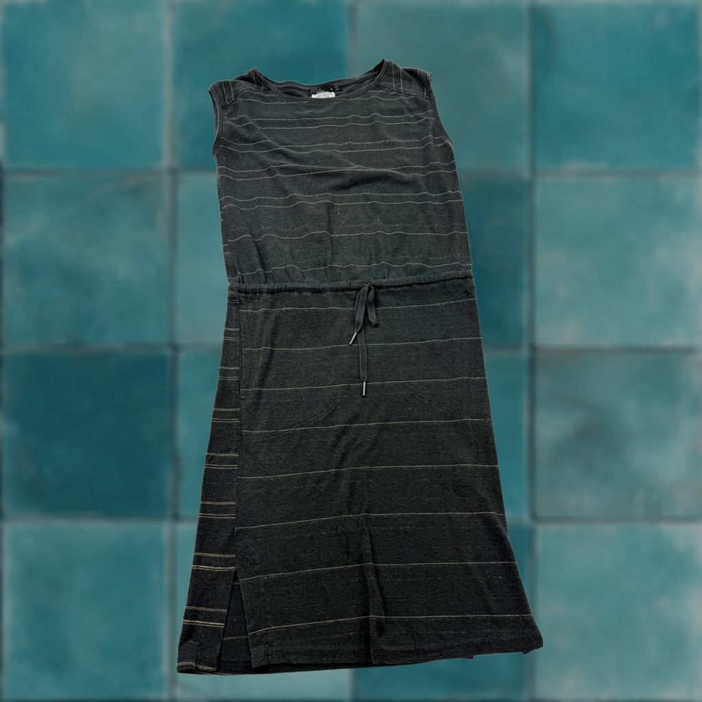 Prana prAna Dress Womens S Gray Striped Sleeveless Scoop Neck Midi Pockets Casual Size S / US 4 / IT 40 - 1 Thumbnail