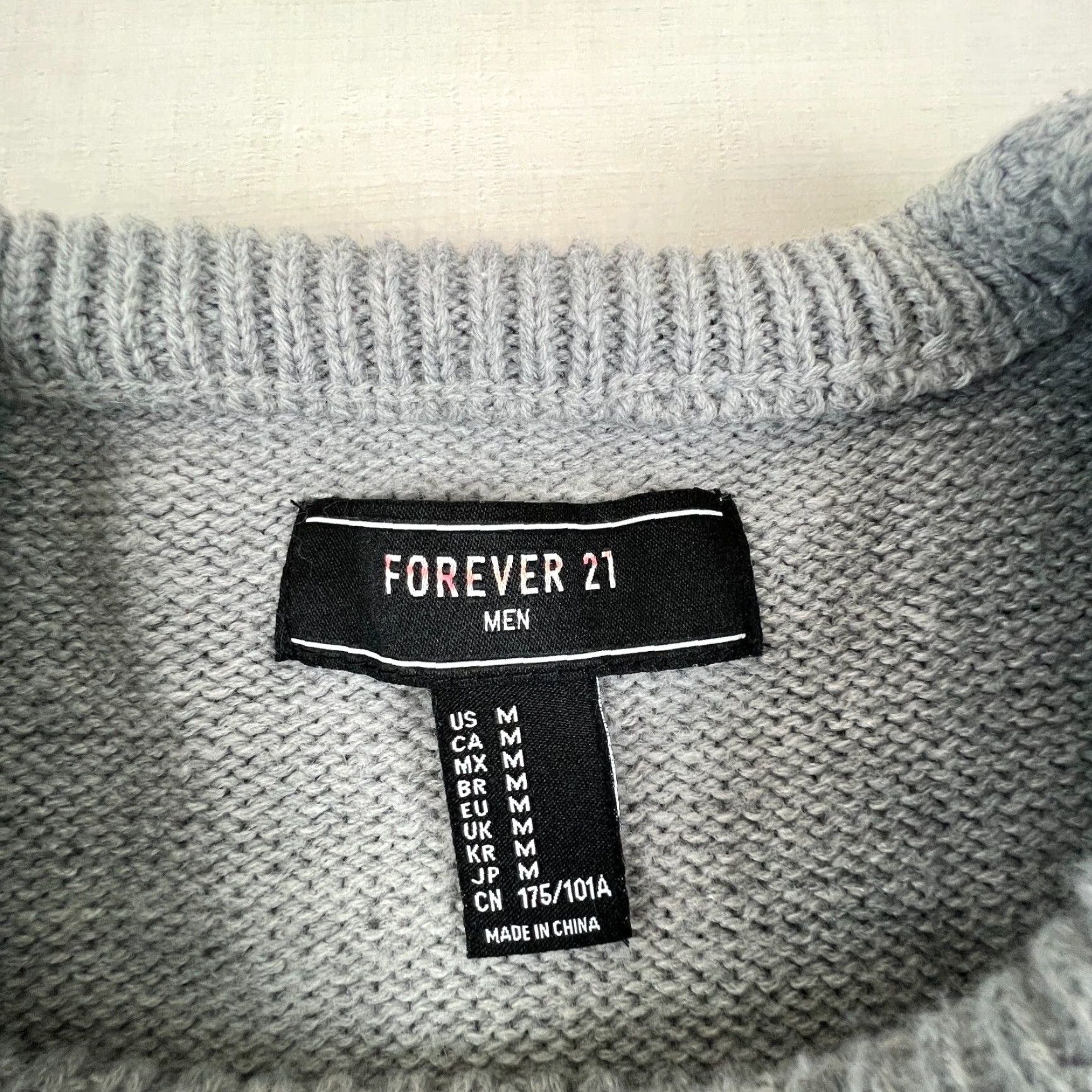Forever 21 FOREVER 21 Mens Sweater Pullover Crew Neck Gray Medium Knit Long Sleeve Casual Workwear Classic Pattern Solid Size US M / EU 48-50 / 2 - 3 Thumbnail