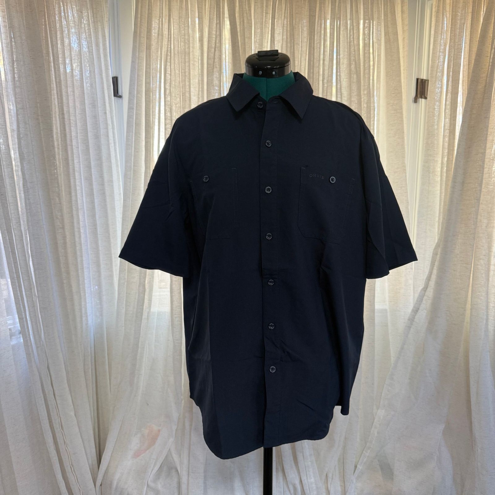Orvis Orvis Classic Navy Short Sleeve Button-Up | Sz L Size US L / EU 52-54 / 3 - 2 Thumbnail