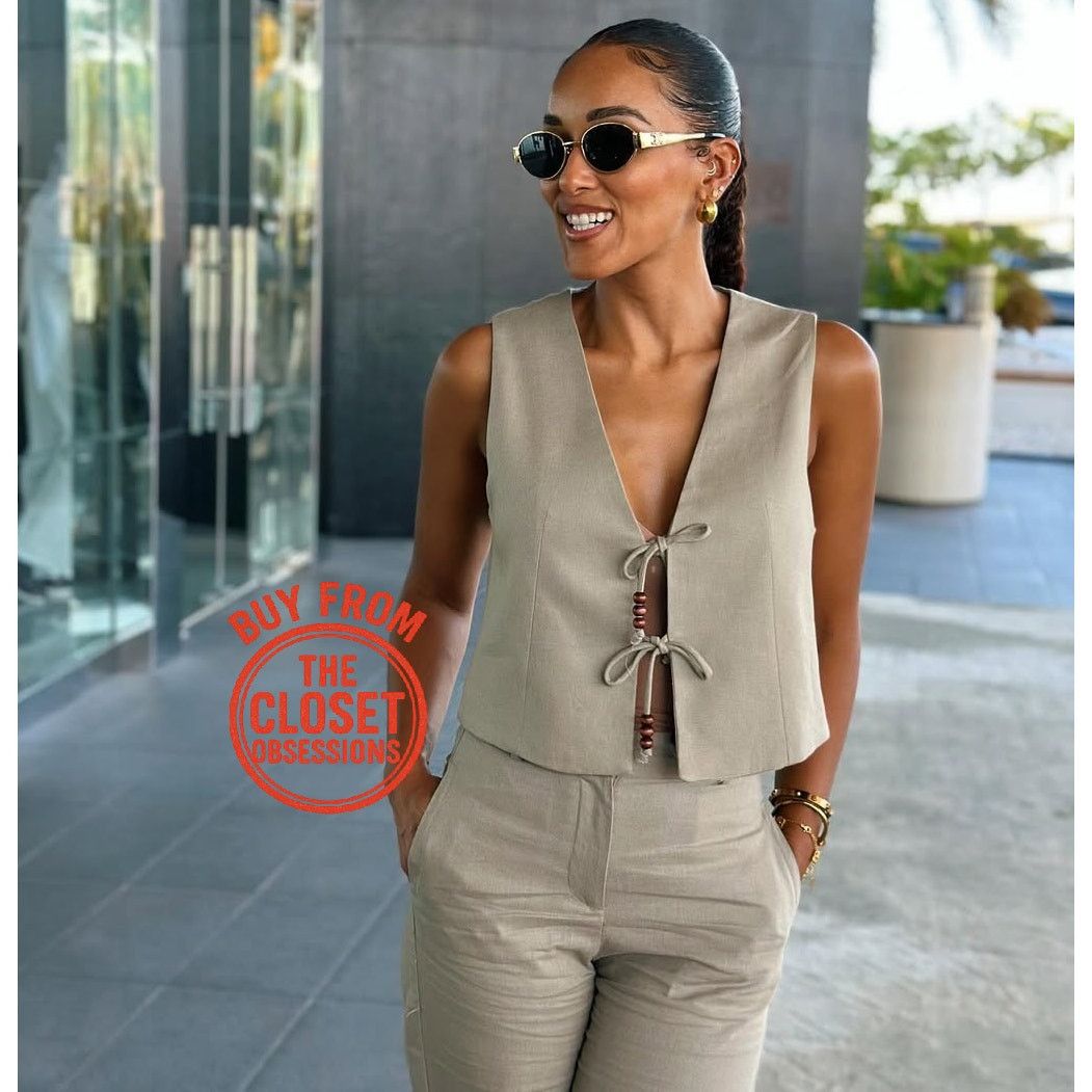 Zara ZARA Linen Tie-Front Vest NWT Size US L / EU 52-54 / 3 - 3 Thumbnail