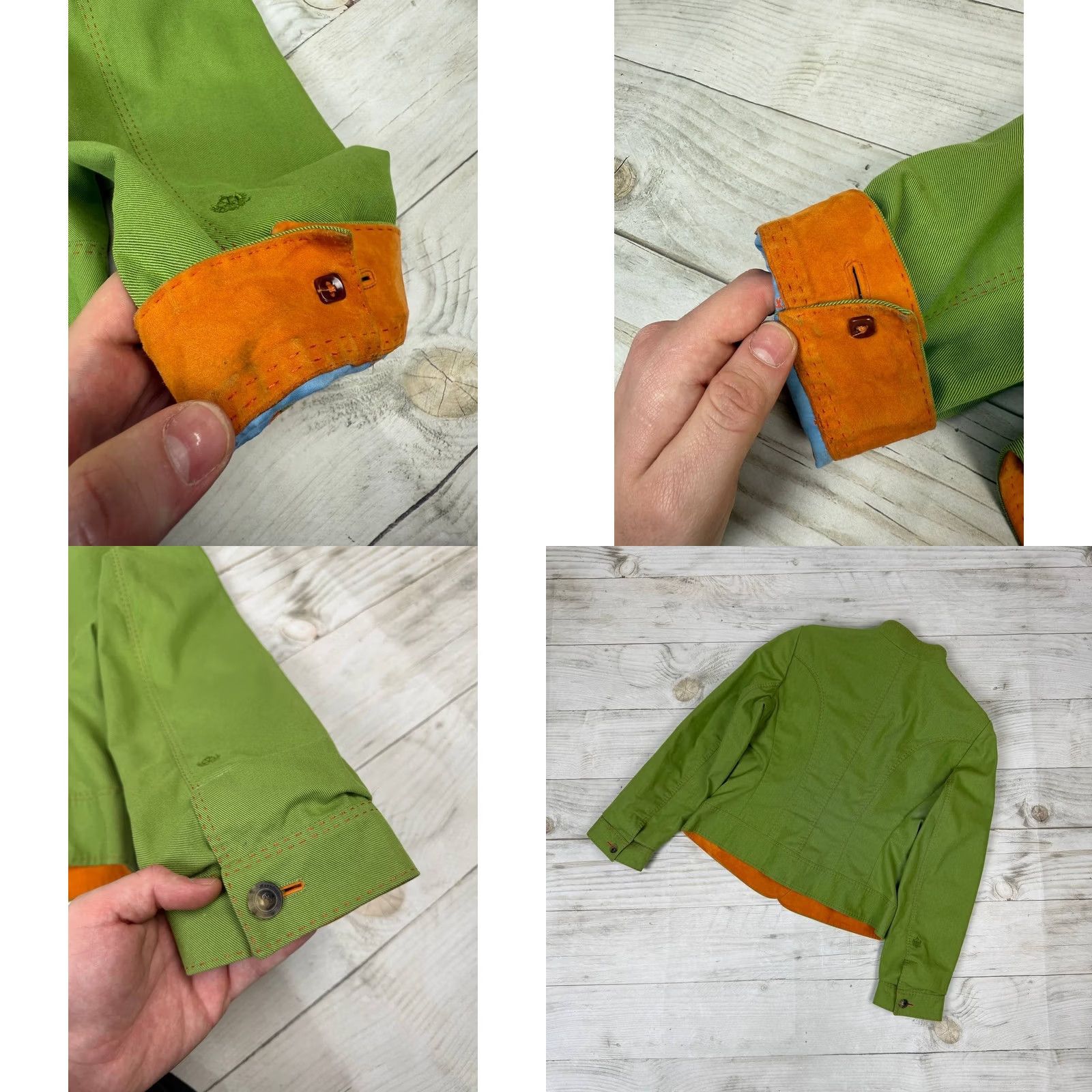 Vintage Habsburg Blazer Jacket Denim Leather Women Size US 8 Green Size M / US 6-8 / IT 42-44 - 9 Thumbnail