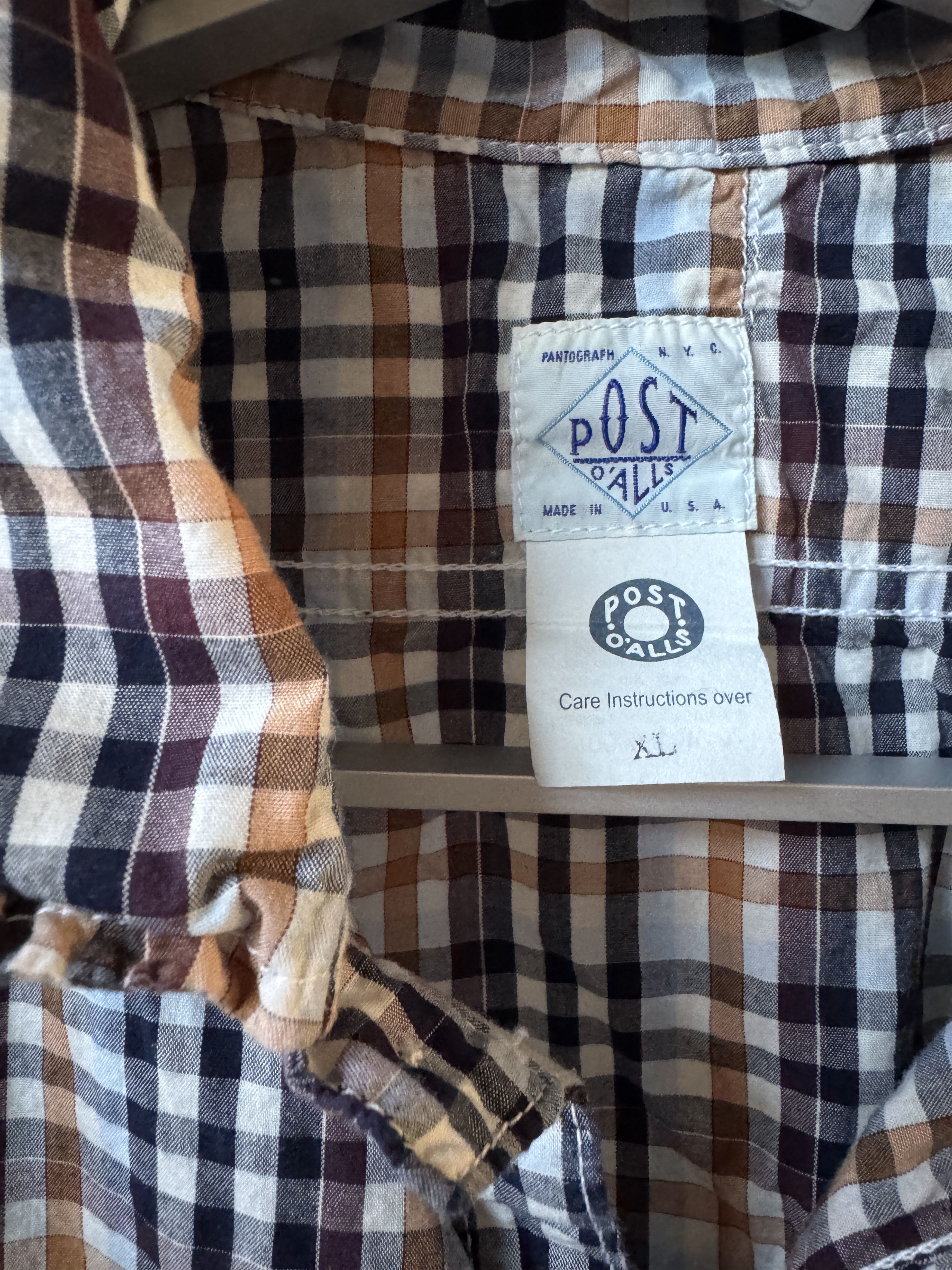 Post Overalls Post O'Alls Checkered Button Up Cotton Shirt Size US XL / EU 56 / 4 - 3 Thumbnail