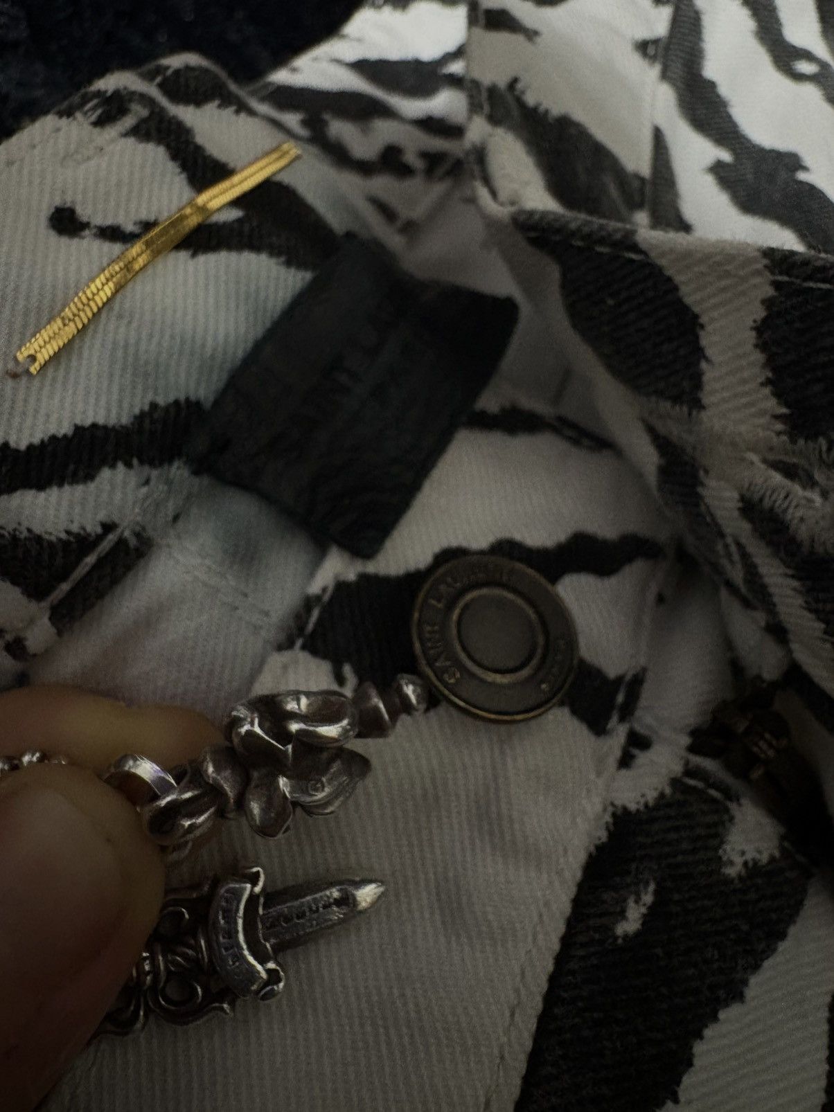 Saint Laurent Paris Saint laurent HEDI slimane SS13 zebra long inseam skinnyjean Size US 26 / EU 42 - 7 Thumbnail