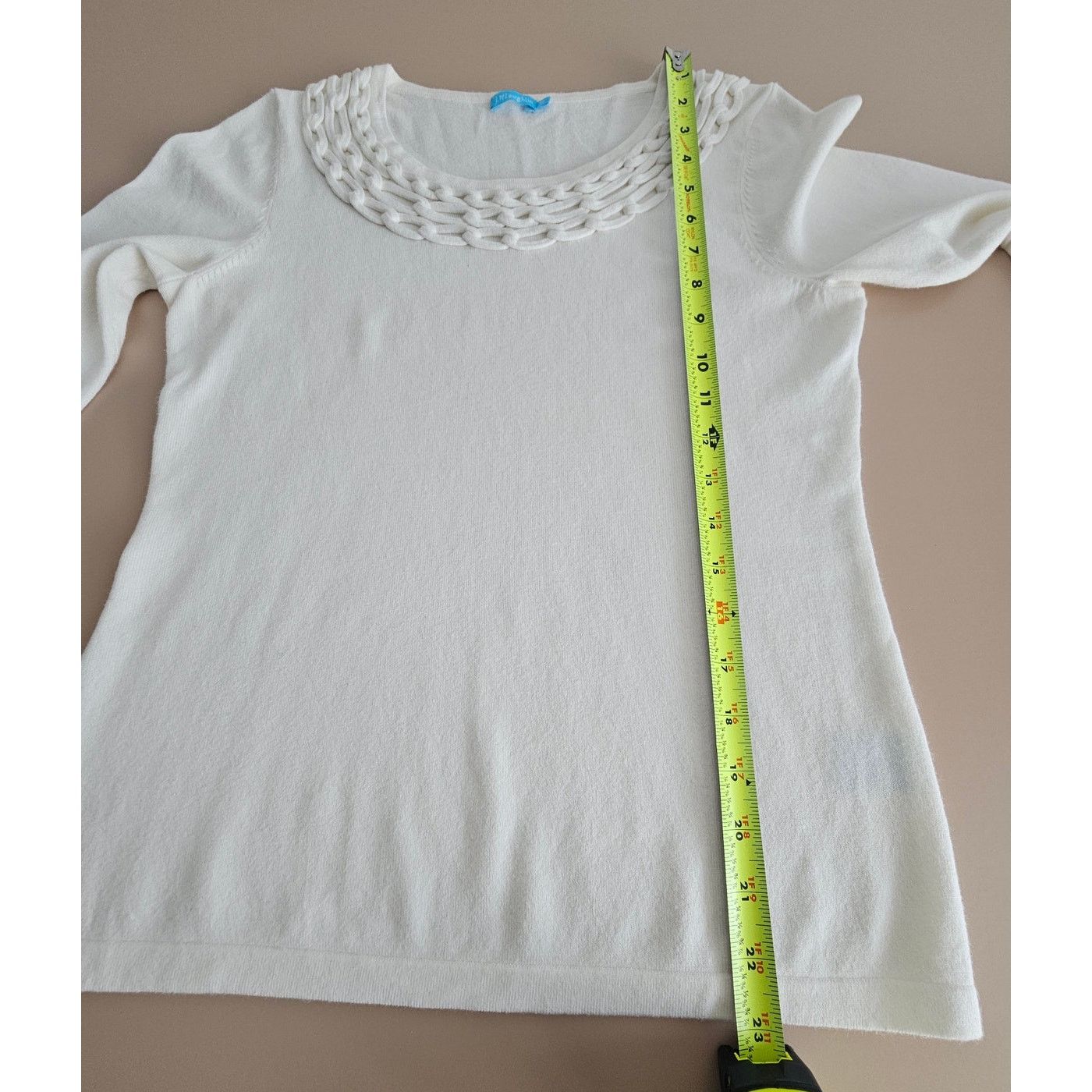 J.McLaughlin J. Mclaughlin Off-White Print Cotton 3/4 Sleeves Sweater XS Size XS / US 0-2 / IT 36-38 - 6 Thumbnail