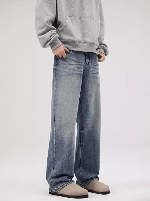 Japanese Brand × Jean Men's trendy blue whisker American cleanfit straight jeans Size US 32 / EU 48 - 3 Thumbnail