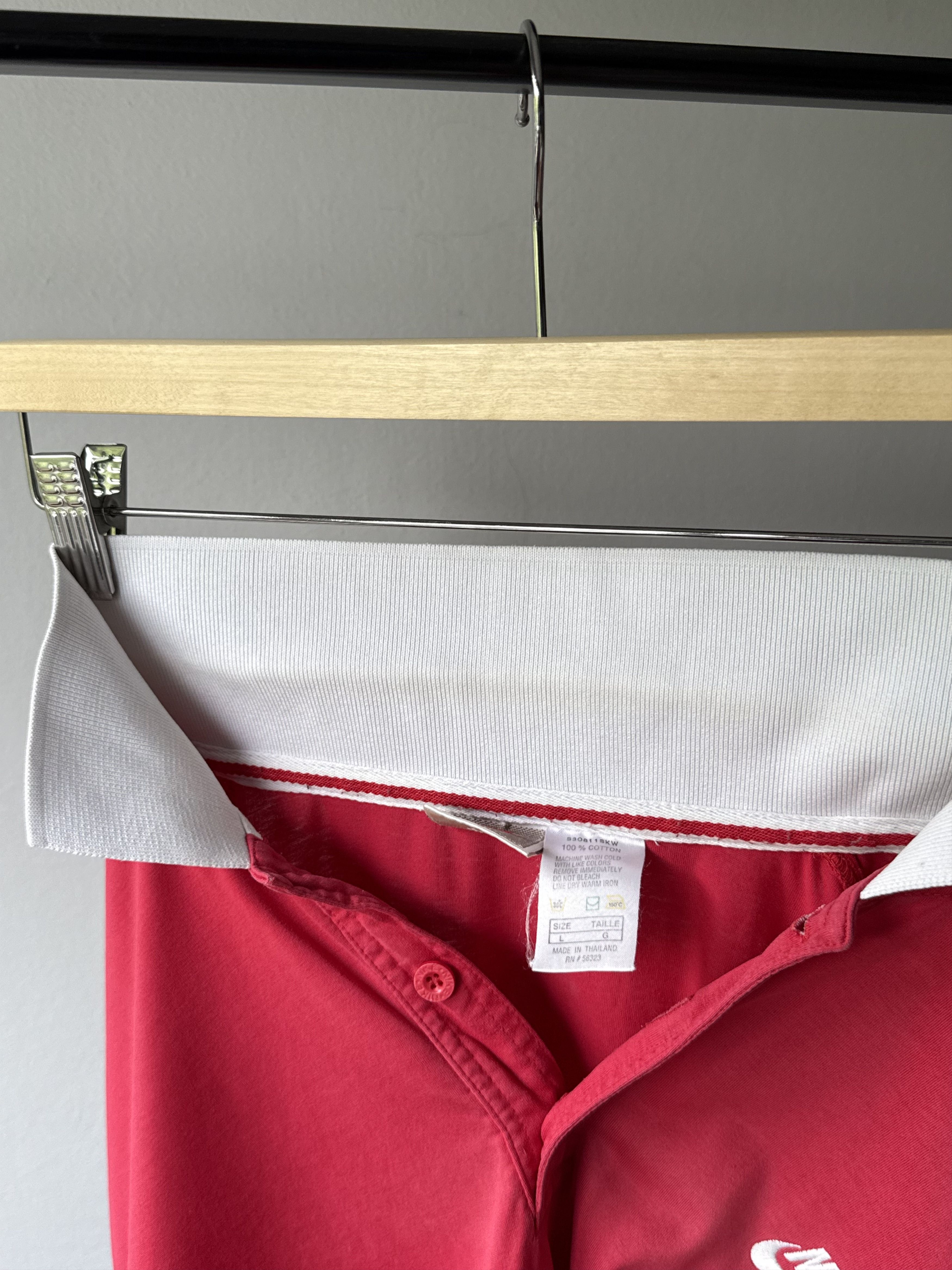 Nike Vintage Nike Supreme Court Striped Sleeves Red Polo Shirt Size US L / EU 52-54 / 3 - 11 Thumbnail