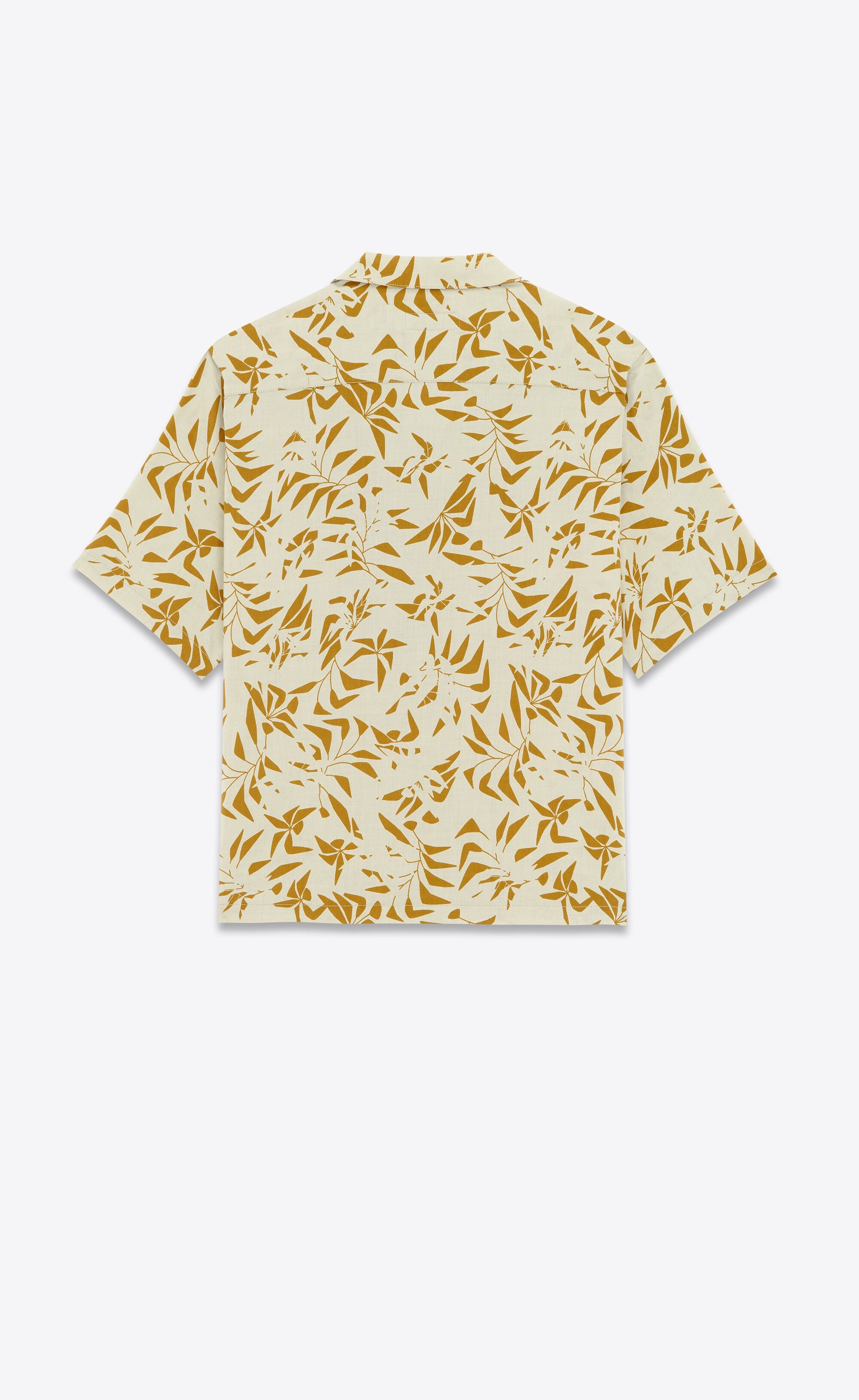 Saint Laurent Paris o1tr1nto0325 Hawaiian Shirt in Ivory/Yellow Size US XL / EU 56 / 4 - 2 Thumbnail
