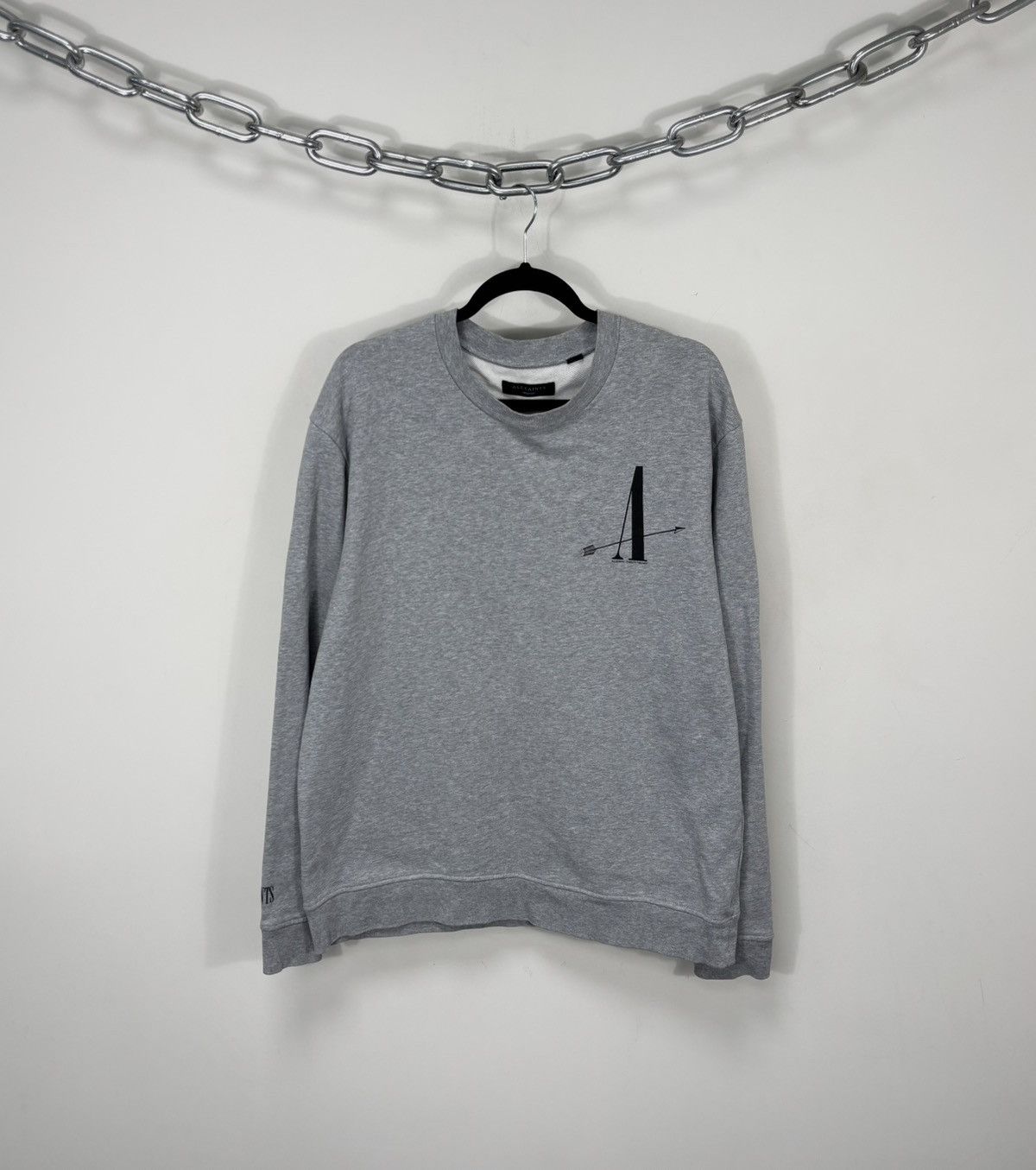 Allsaints AllSaints Men’s Target Crew Arrow Logo Grey Sweatshirt Size US M / EU 48-50 / 2 - 1 Thumbnail