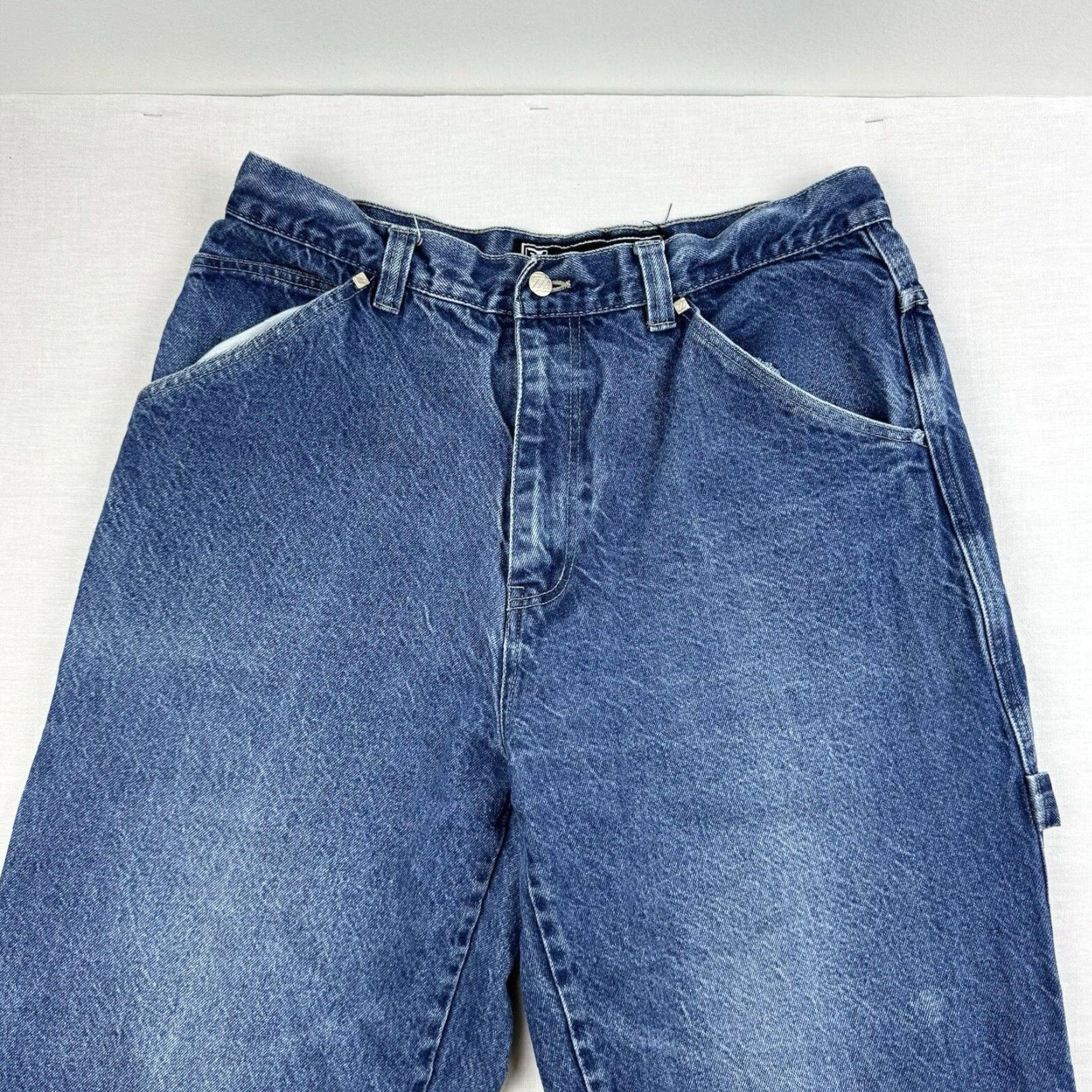 Vintage VINTAGE Zen Jeans Adults 36x29 Blue Denim Wide-Leg Grunge Hip Hop 90s Punk Y2K Mens Zip Closure Size US 36 / EU 52 - 2 Thumbnail