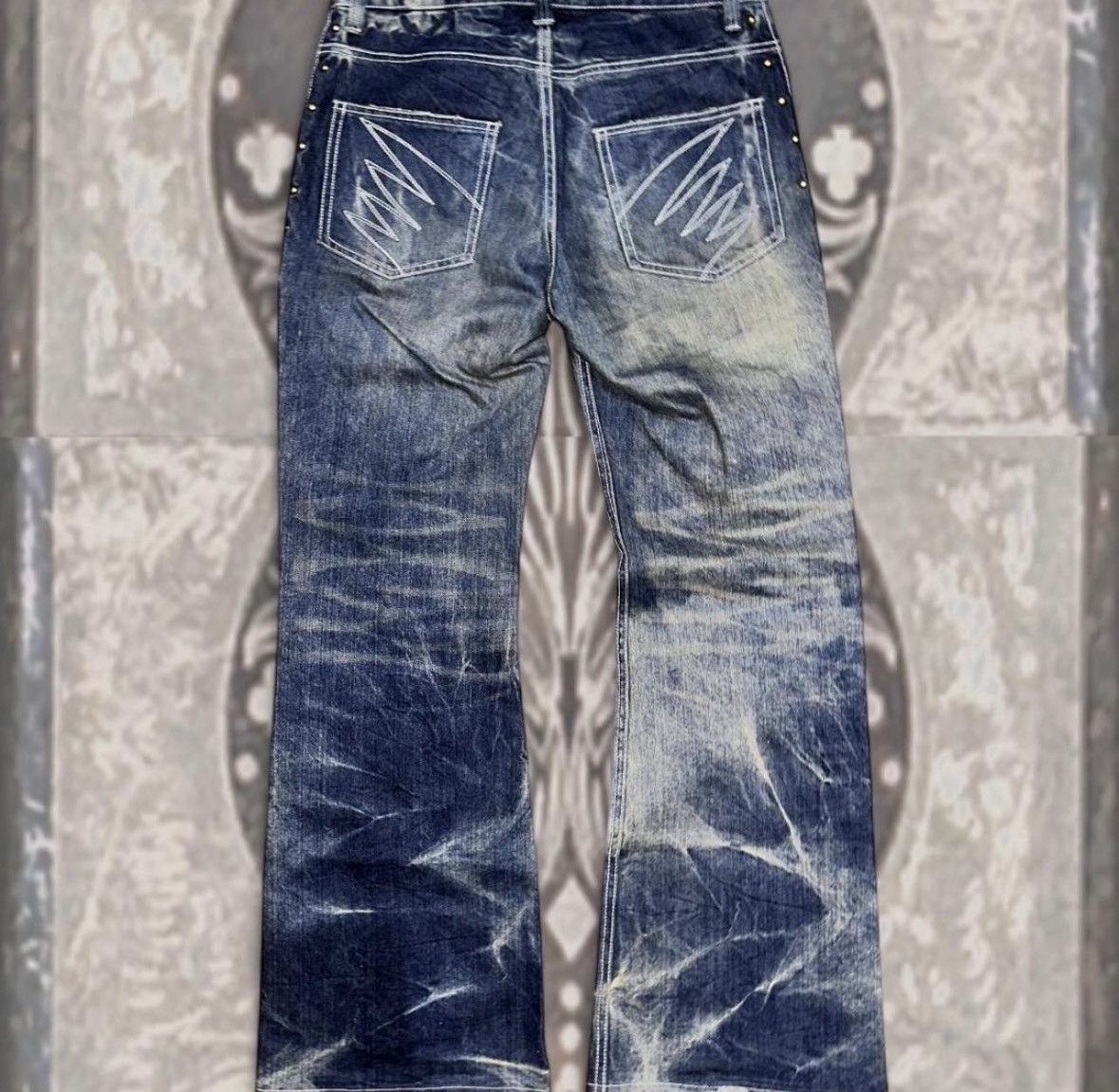 Yasuyuki Ishii Yasuyuki Ishii Studded Distressed Denim Size US 31 - 2 Thumbnail