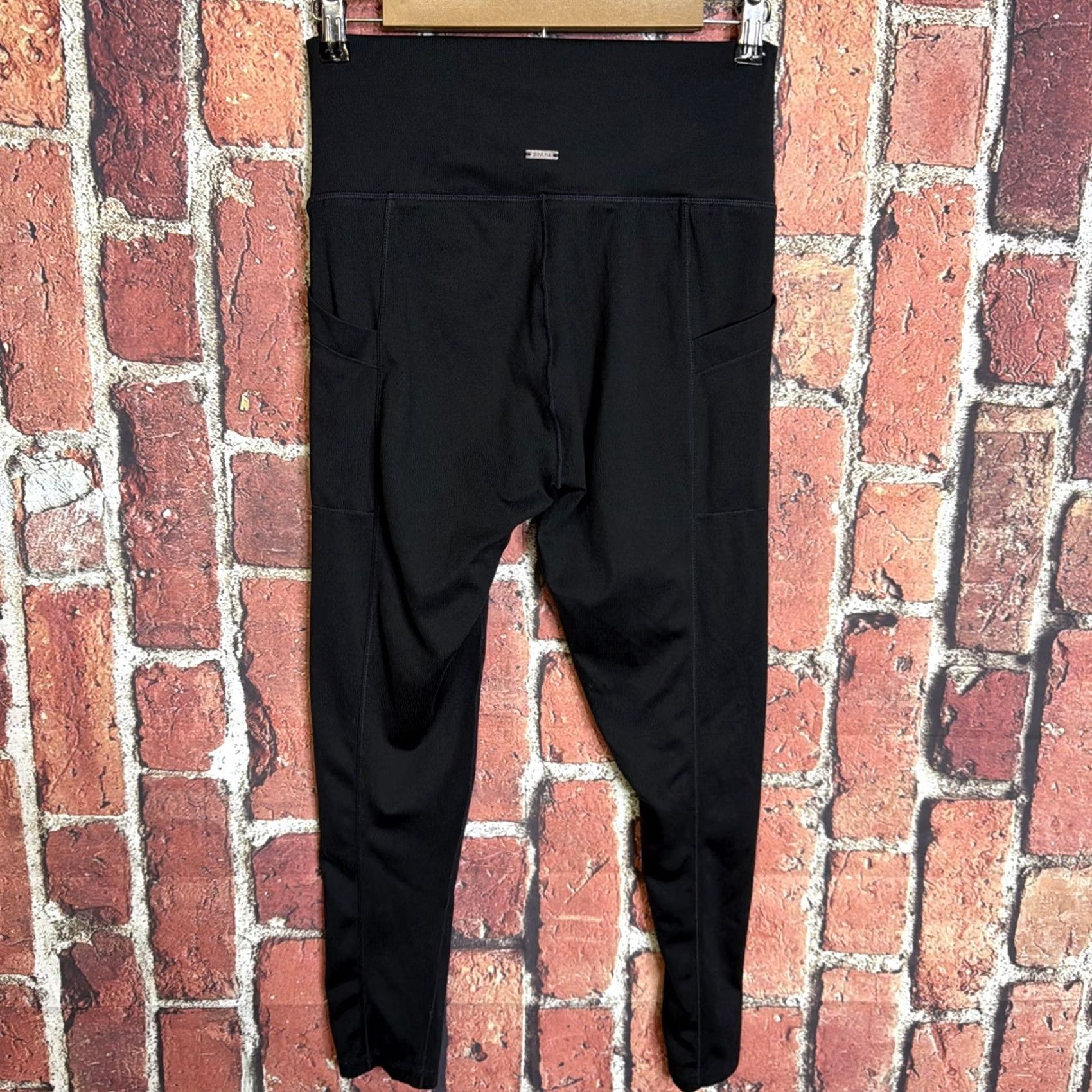 Prana Prana Leggings Women's L Black Ribbed Skinny Inseam 26" Activewear Yoga Size 36" / US 14 / IT 50 - 3 Thumbnail