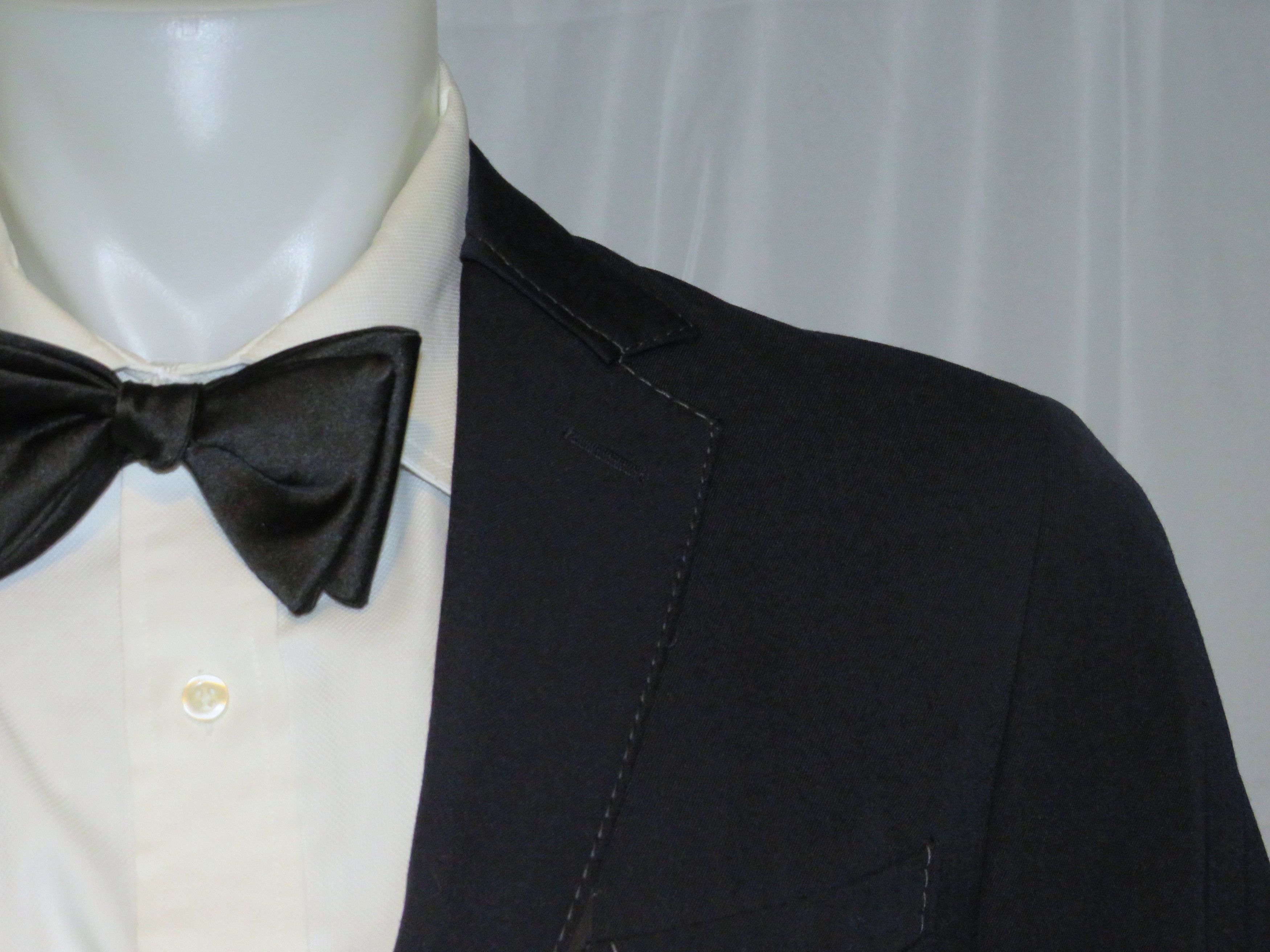 Lanvin Current Navy Blue Barathea Two Button Formal Suit 40R Size 40R - 6 Thumbnail