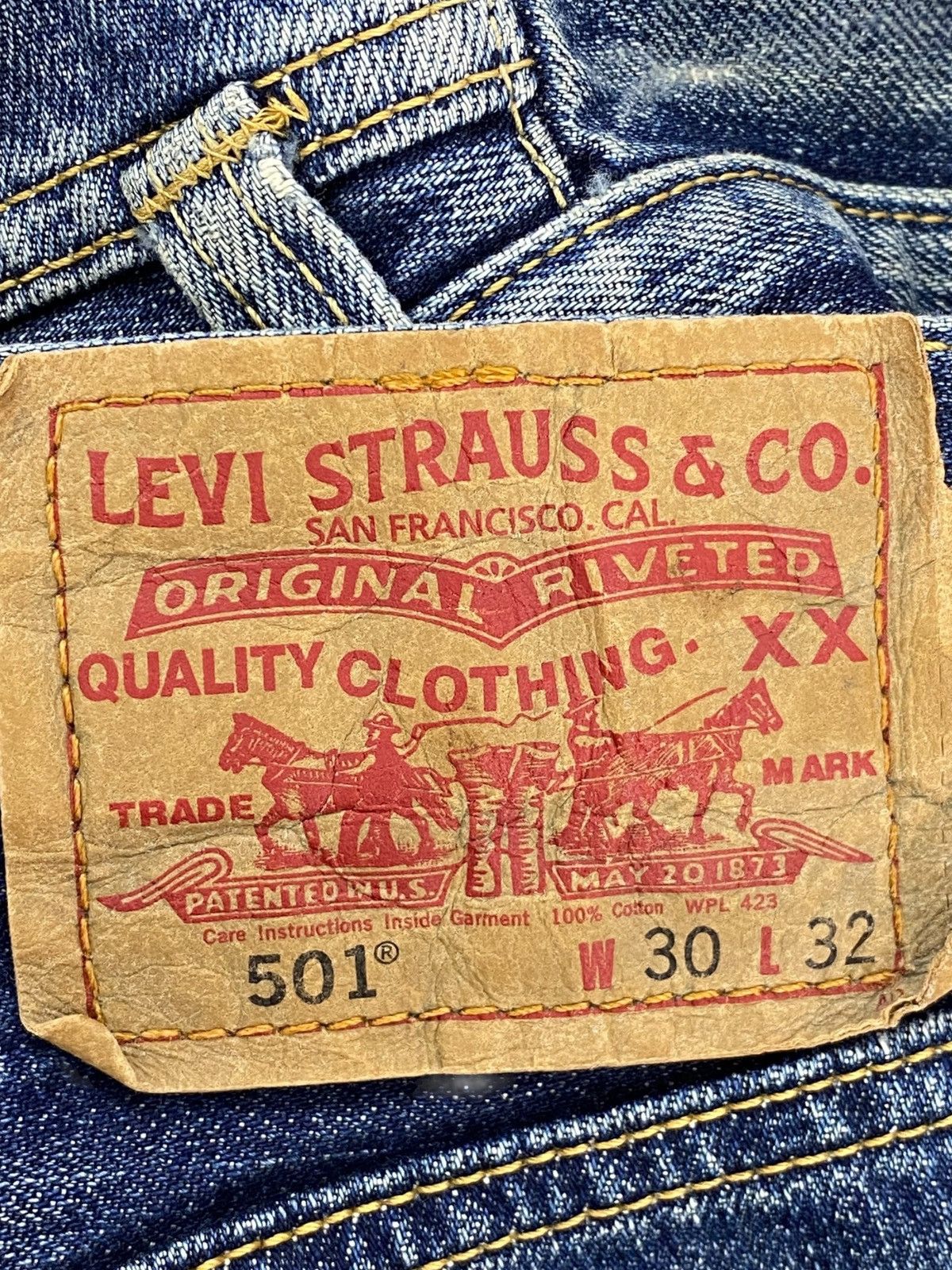 Levi's Levi’s 501 Mud Wash Whiskered Style Straight Leg Jeans Size US 30 / EU 46 - 11 Thumbnail