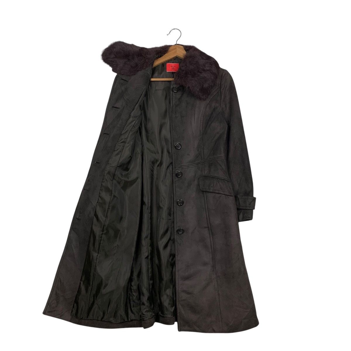Japanese Brand GARÇON de GRIS Rabbit Fur Neck Long Coat #1734-C77 Size S / US 4 / IT 40 - 10 Thumbnail