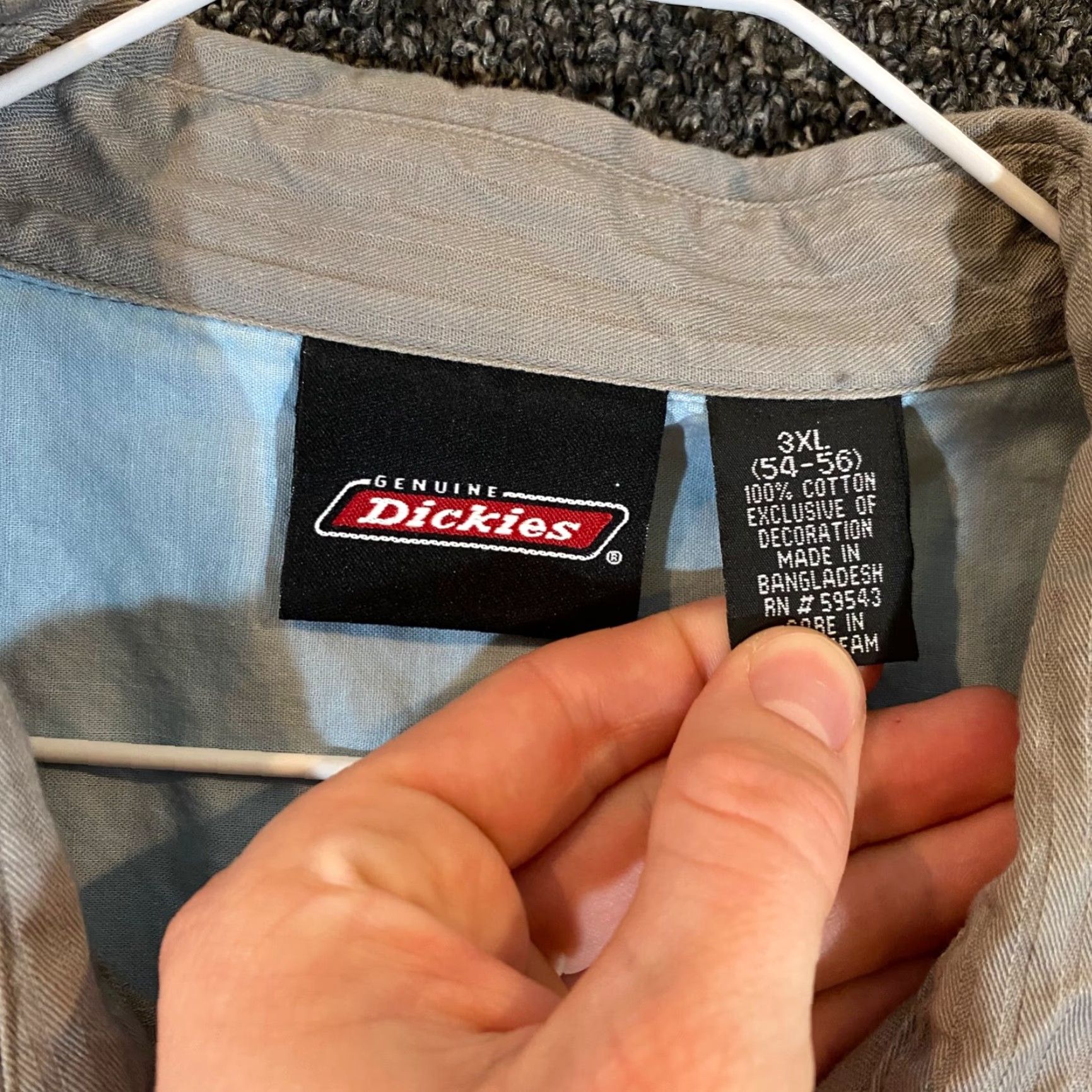 Dickies Dickies Shirt Mens 3XL Gray Button Up Chest Pocket Outdoors S/S Button-Up Casual Workwear Regular Men X-Large Size US XXL / EU 58 / 5 - 2 Thumbnail