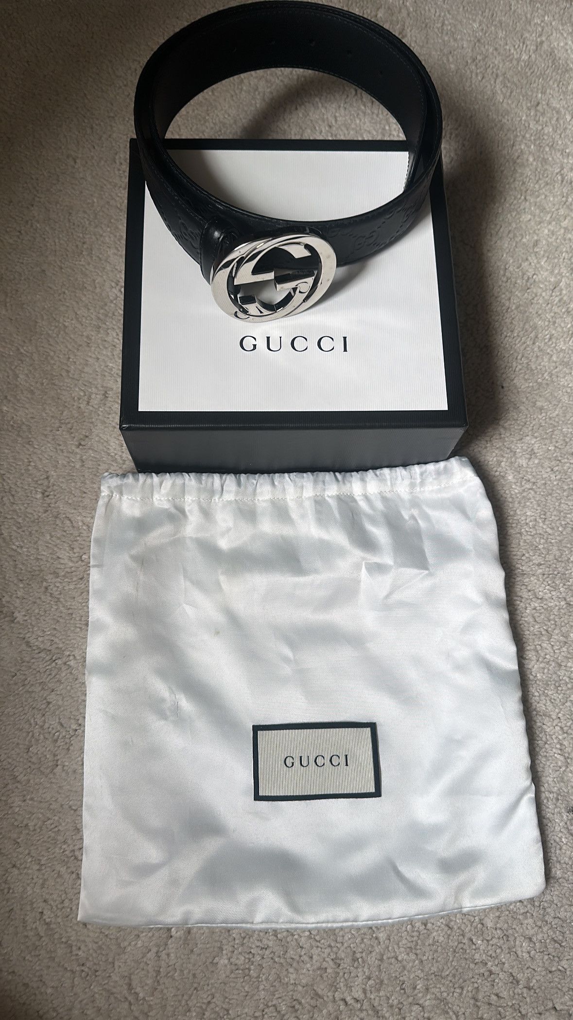 Gucci Gucci Belt with Interlocking G buckle Size 32 - 1 Thumbnail