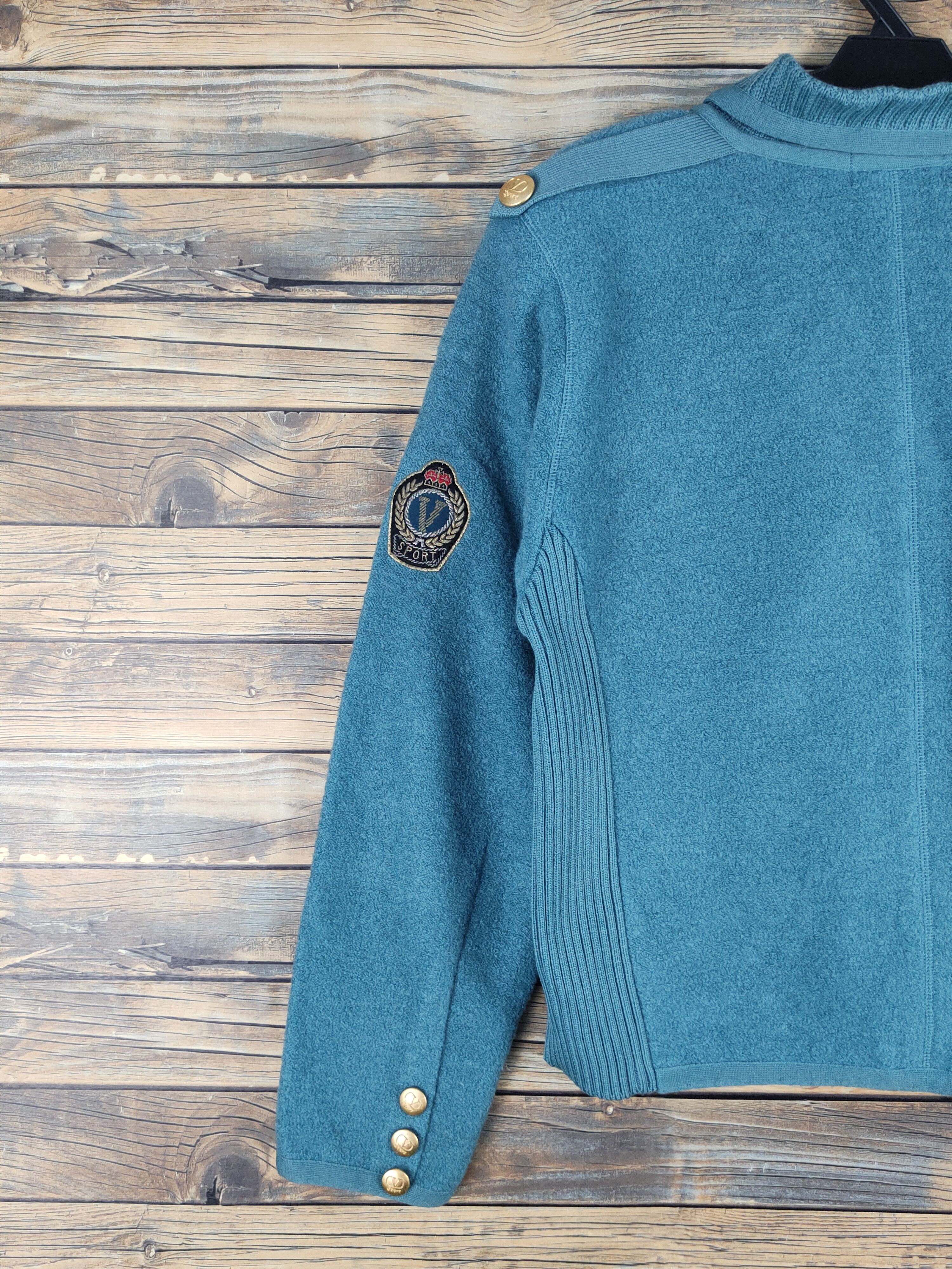Homespun Knitwear Valentino Garavani Turquoise Knitwear jacket #W1331 Size S / US 4 / IT 40 - 9 Thumbnail