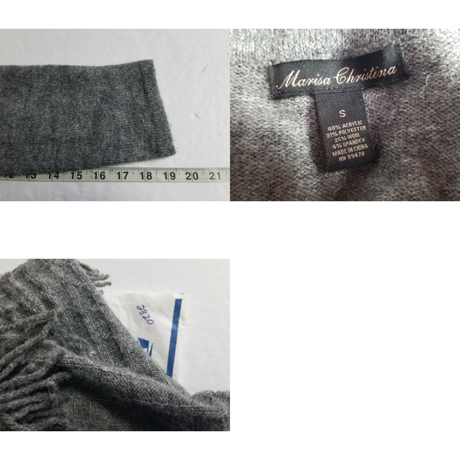 Vintage Marisa Christina Sweater Womens Gray Off Shoulder Cowl Neck 3/4 Sleeve Size S Knit Pullover Womens Gray Size S / US 4 / IT 40 - 8 Thumbnail