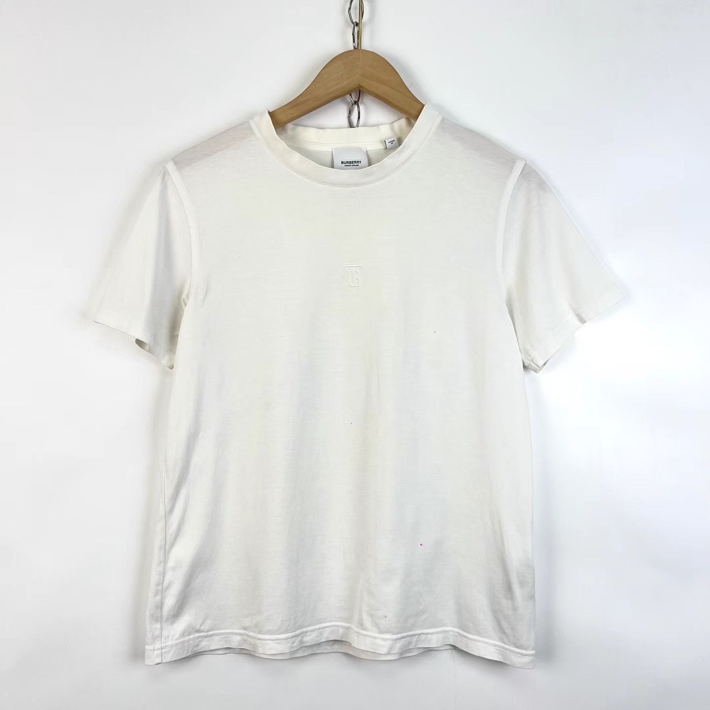 Burberry Burberry Cotton White TB Embroidered Casual Short Sleeve K12 Size US S / EU 44-46 / 1 - 1 Thumbnail
