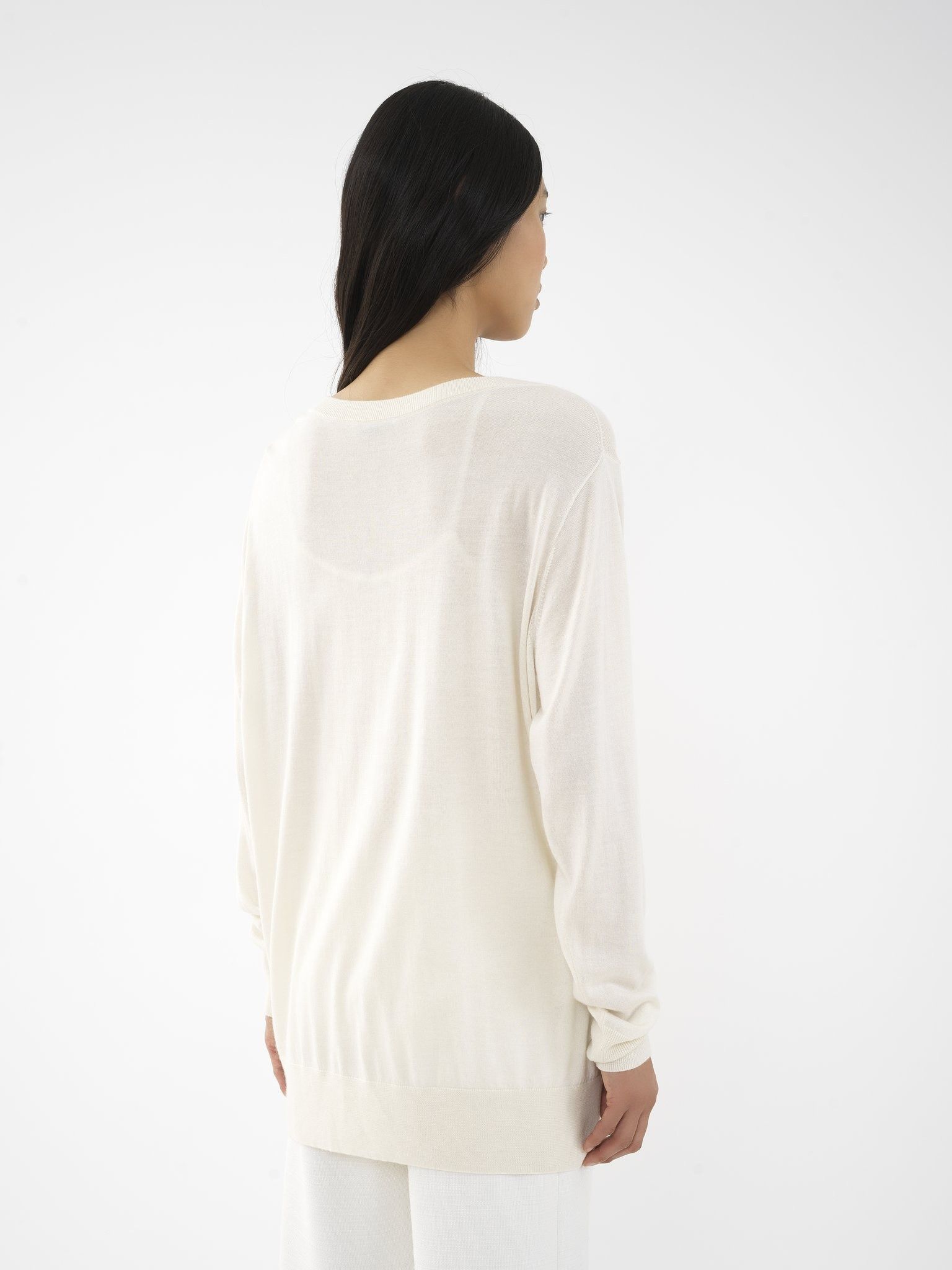 Chloe o1loc1c0325 CHC24 Pullover in White Powder Size L / US 10 / IT 46 - 6 Thumbnail