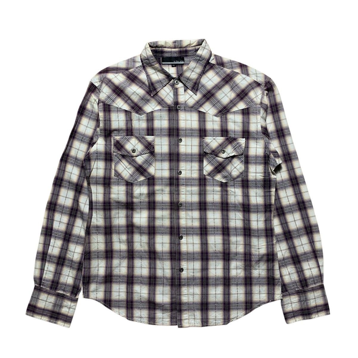 Japanese Brand In The Attic Multi Plaid Shirt Poem Crown On Back Size US L / EU 52-54 / 3 - 8 Thumbnail