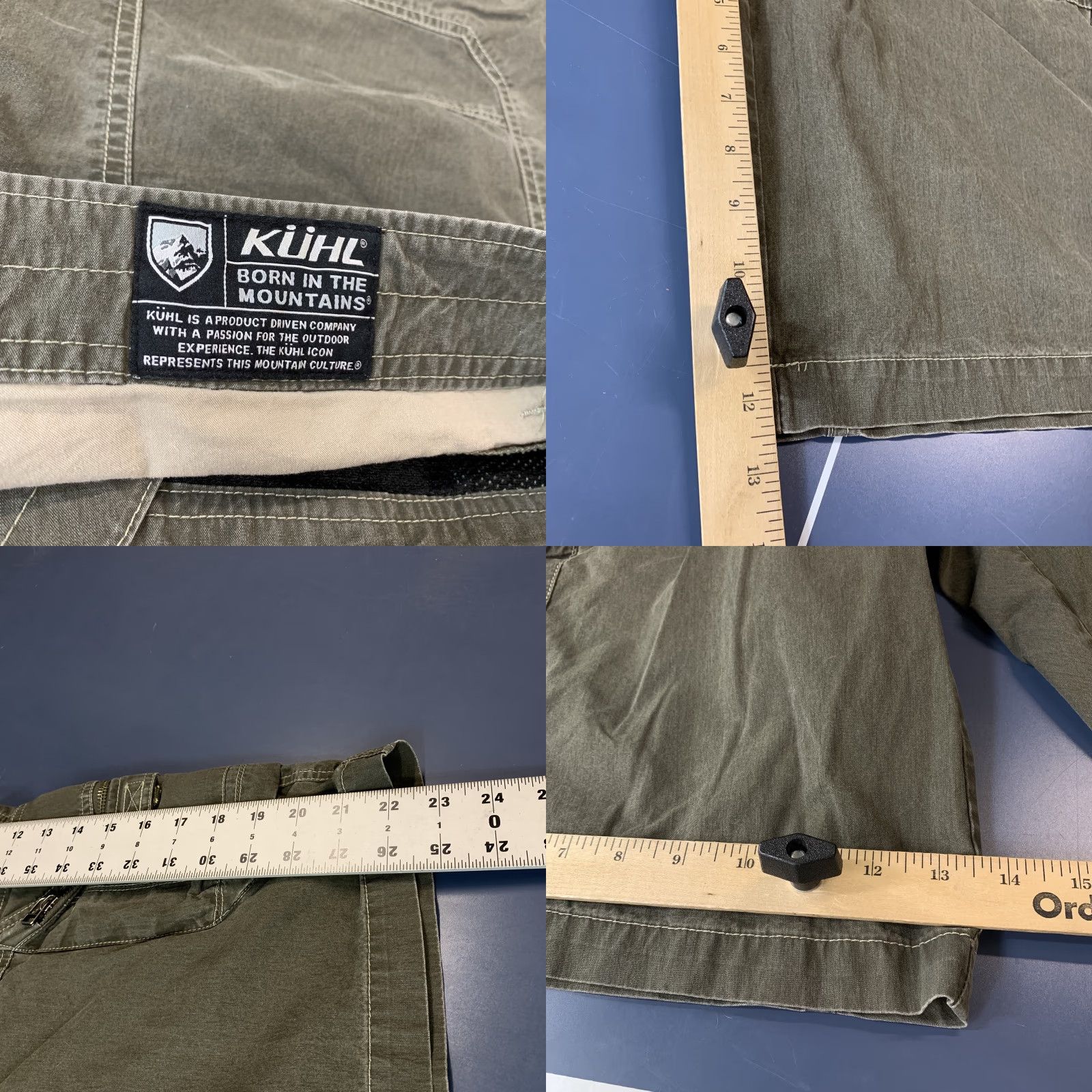 Olive Kuhl Cargo Shorts Olive Green Mens 40X13 Outdoor Utility Pocket Hiking Workwear Size US 40 / EU 56 - 8 Thumbnail