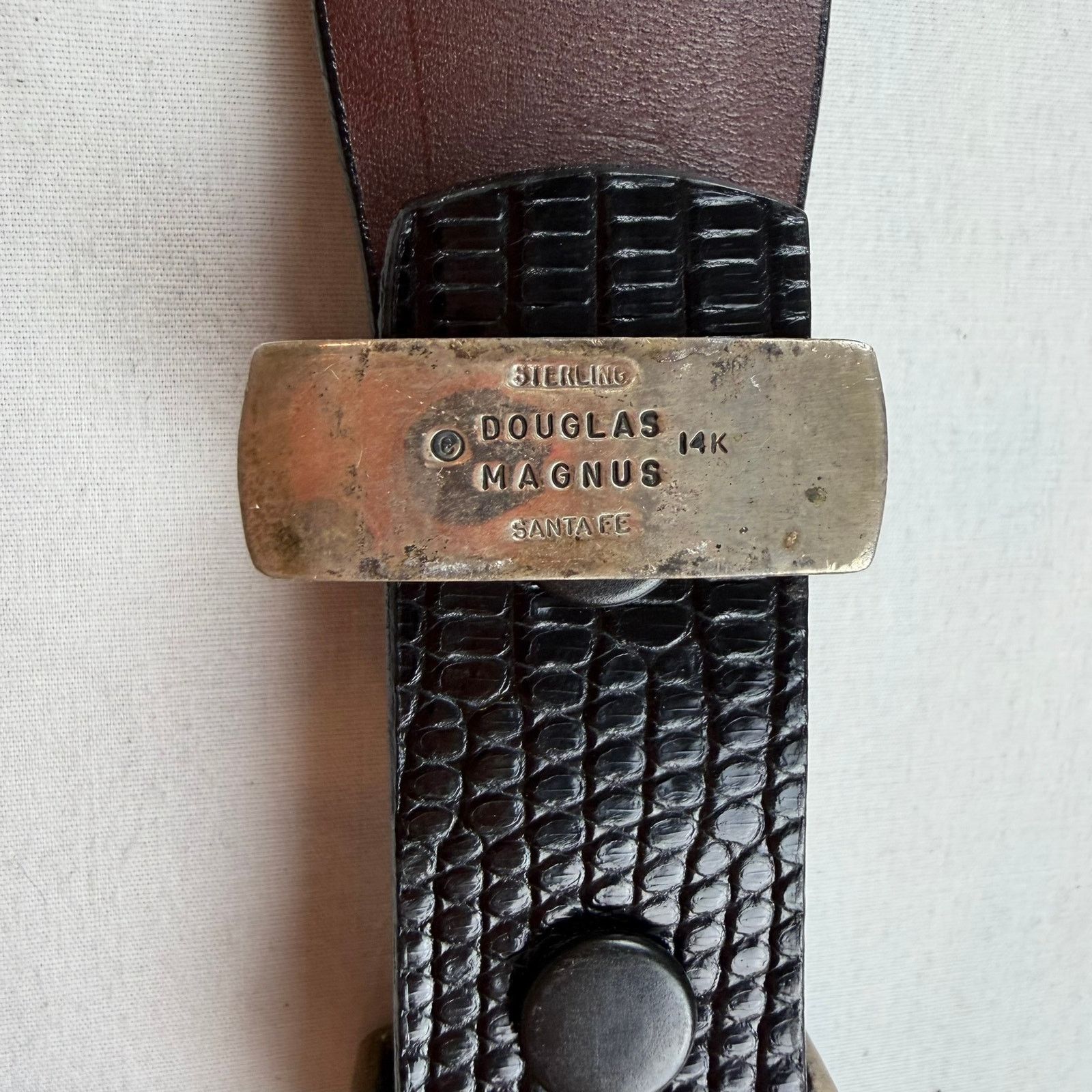 Other Douglas Magnus Santa Fe Sterling 14K Belt Buckle Set Size 42 - 5 Thumbnail