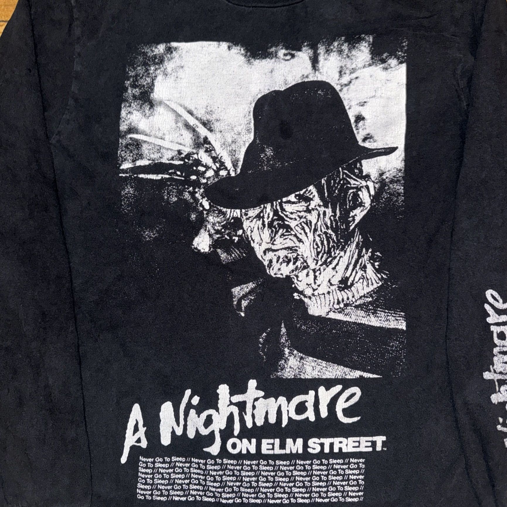 Vintage VINTAGE A Nightmare On Elm Street Long Sleeve Shirt M Black Elm Street Freddy Krueger Mens 19x27 Medium Size US M / EU 48-50 / 2 - 2 Thumbnail