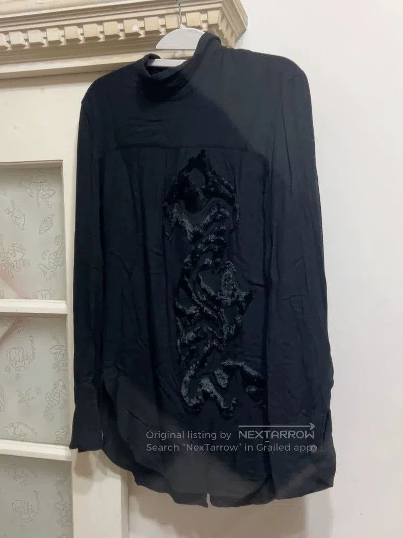 Ann Demeulemeester Ann Demeulemeester Embroidered Black Shirt. Size US XS / EU 42 / 0 - 2 Thumbnail