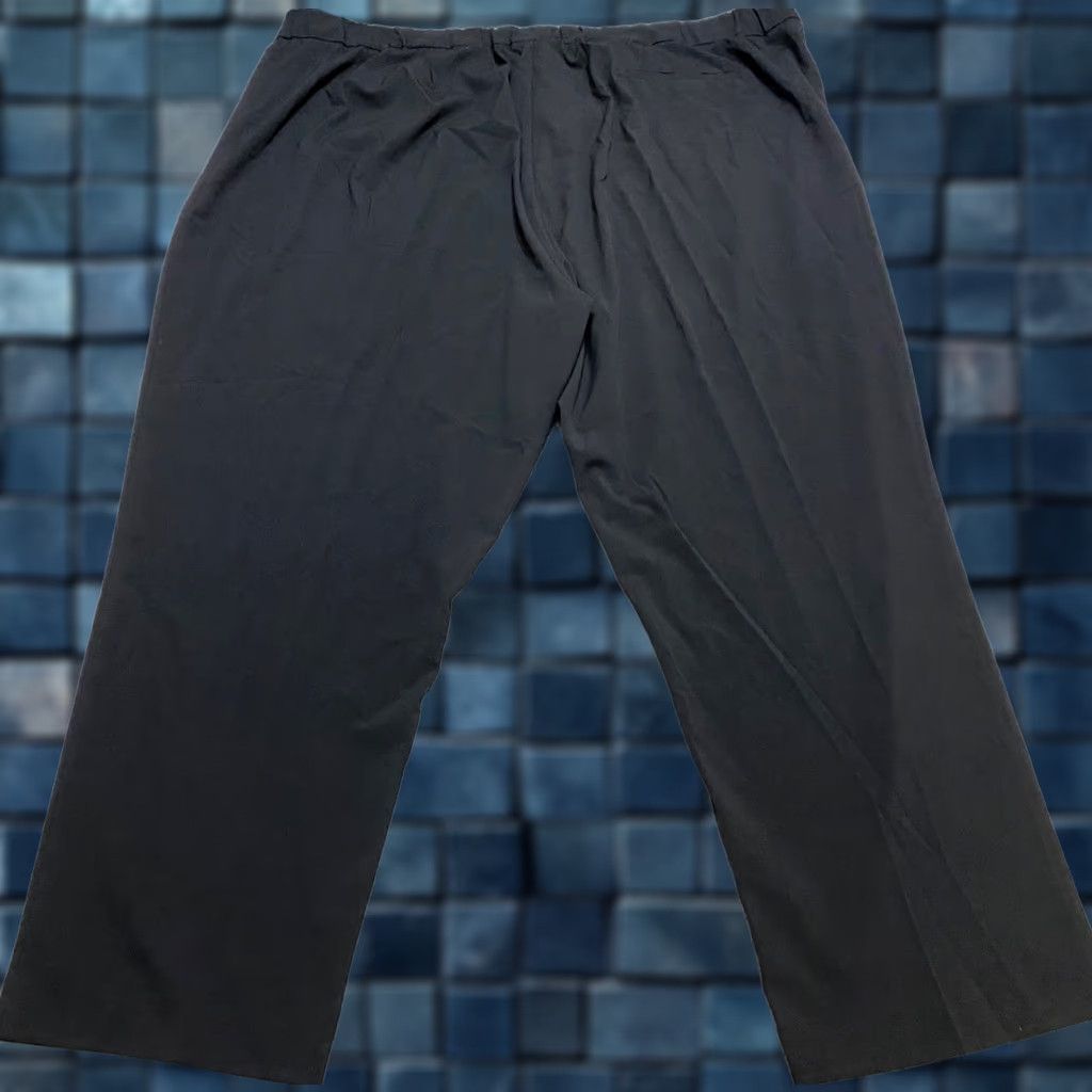 Vintage Catherines Pants 32W Plus Black Straight High Rise Dress Pants Womens Regular Size 32W Black Front Pockets NWT Size 24" / US 00 / IT 34 - 1 Thumbnail