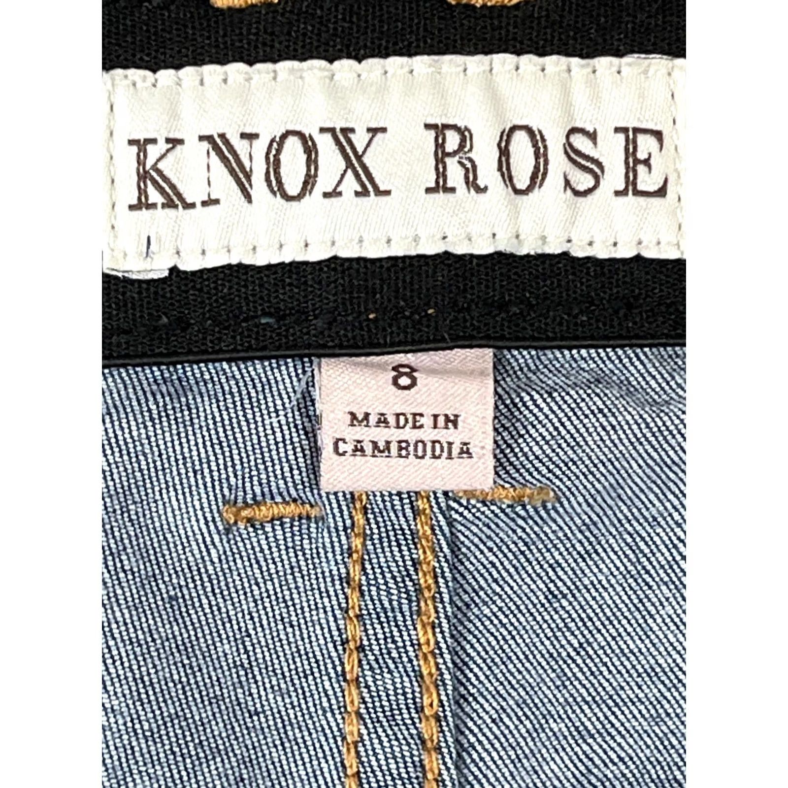 Vintage Knox Rose Jeans Womens 8 Bootcut Denim Distressed Mid Rise Raw Hem Stretch Blue 5-Pocket Design Mens Womens Girls Boys? Size 30" / US 8 / IT 44 - 7 Thumbnail