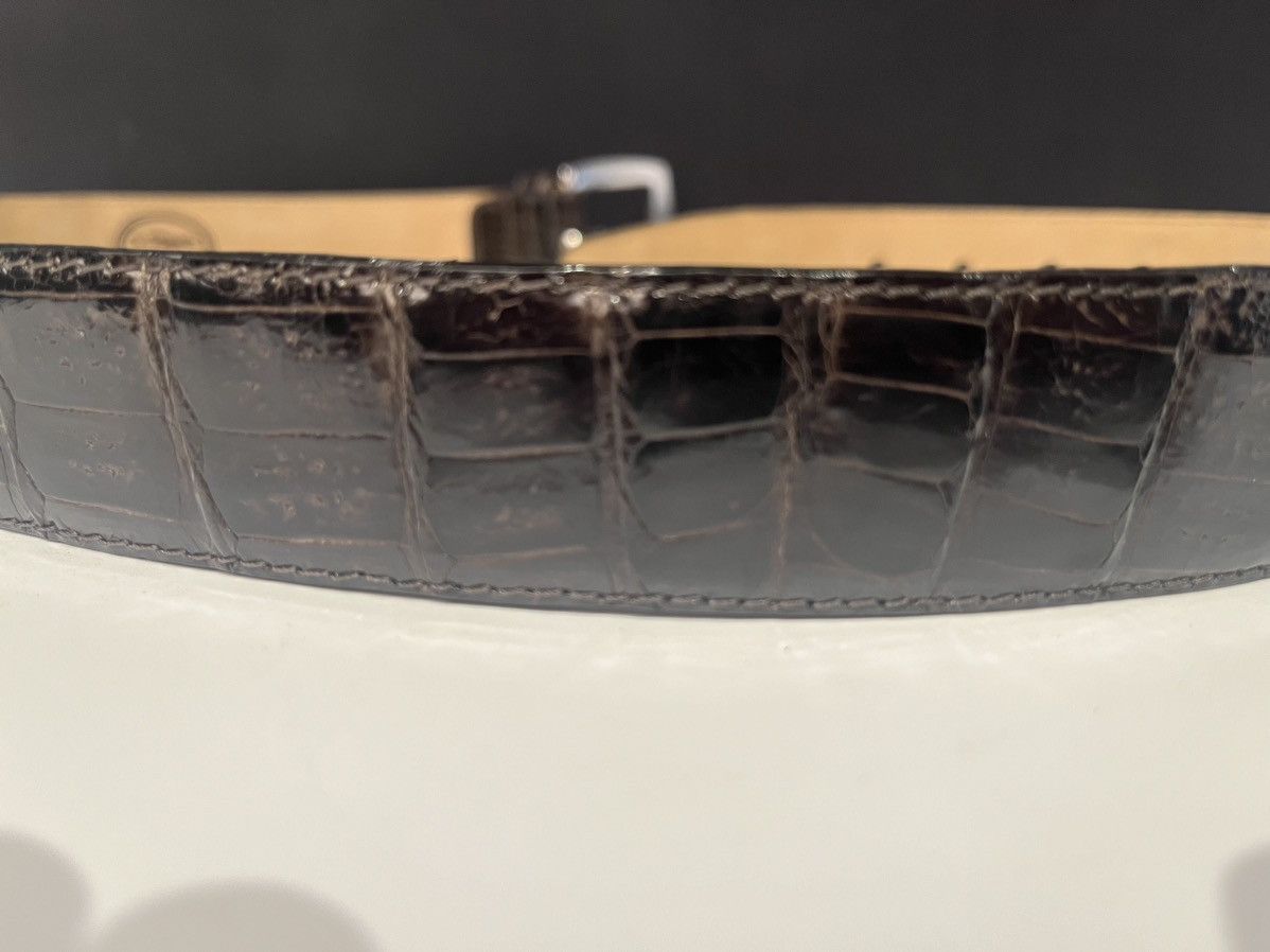 Vintage erreghé genuine crocodile leather belt Italian DS 70’s Size 32 - 3 Thumbnail