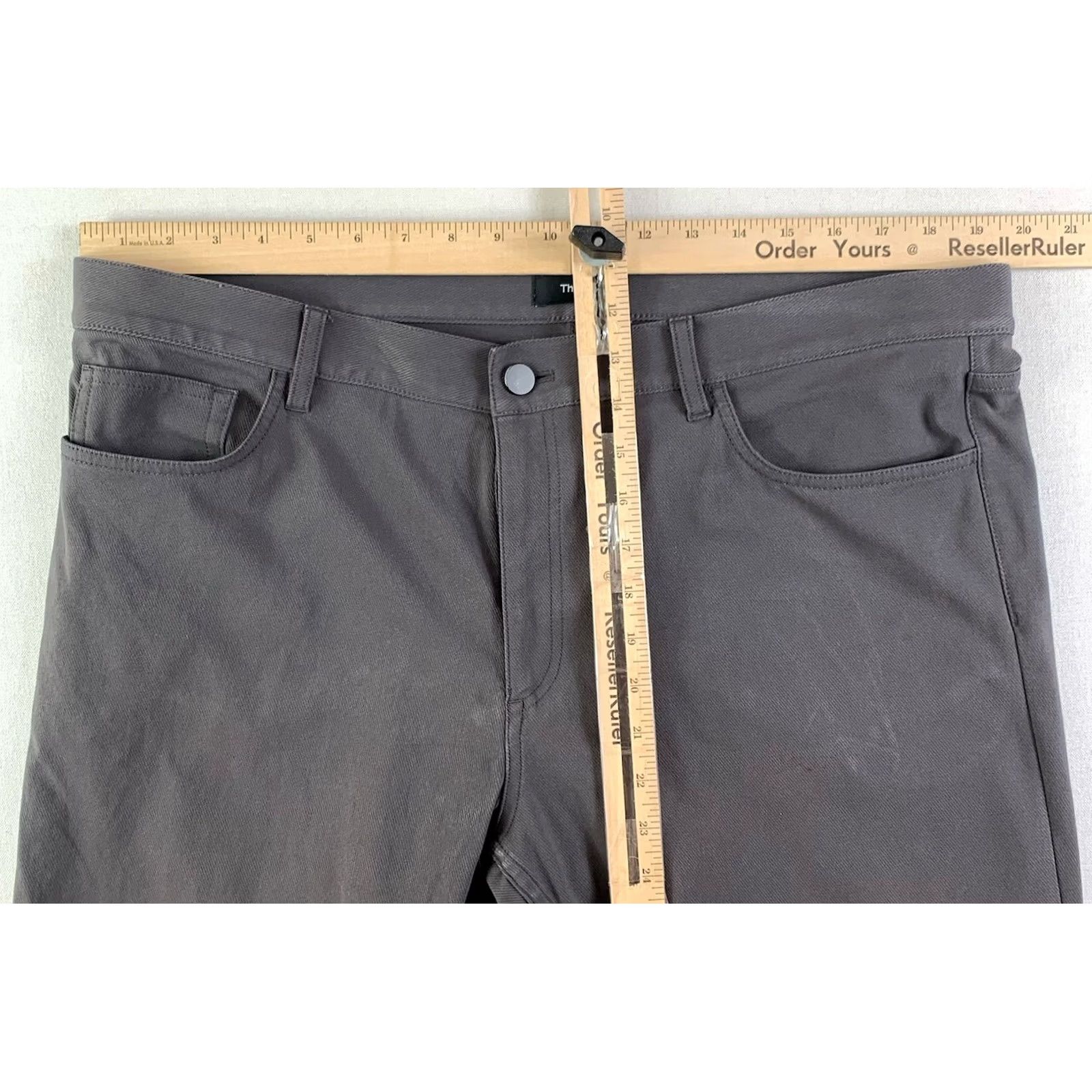 Theory THEORY Neoteric Raffi Twill Pants Mens 38 Gray Flat 38x31 Chino 5-Pocket Regular Tapered Rise Mid Inseam 32 Stocked Flexible Size US 38 / EU 54 - 4 Thumbnail