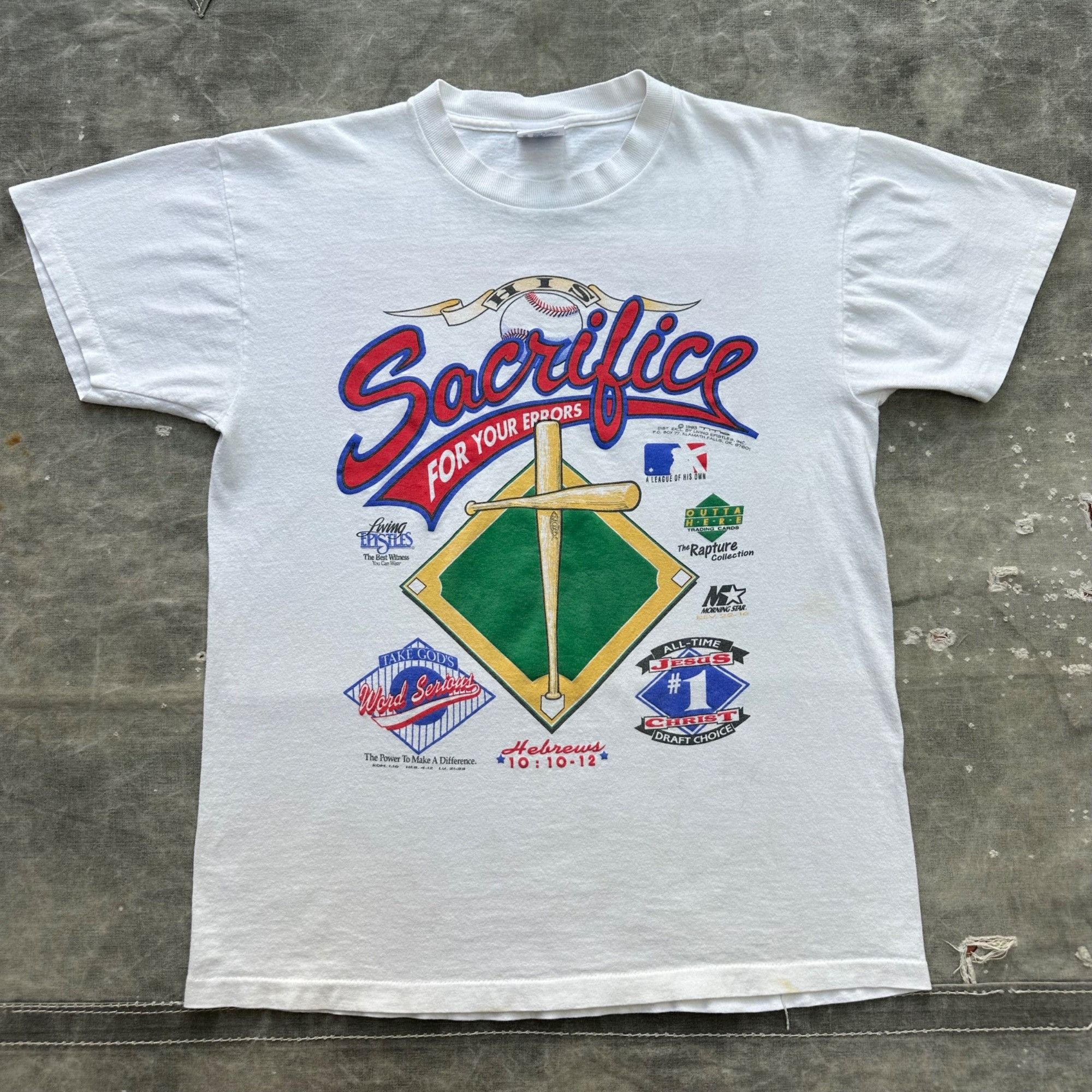 Vintage Vintage 1993 Living Epistles “Sacrifice For Your Errors” Bas Size US M / EU 48-50 / 2 - 1 Thumbnail