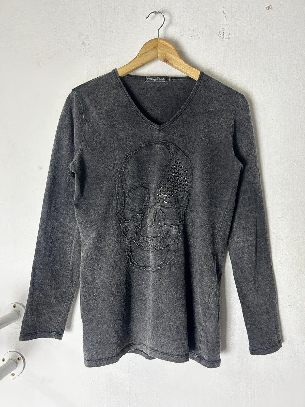 If Six Was Nine Saucy Cool Japan Punk Skull washed longsleeve lgb goa style Size S / US 4 / IT 40 - 1 Thumbnail