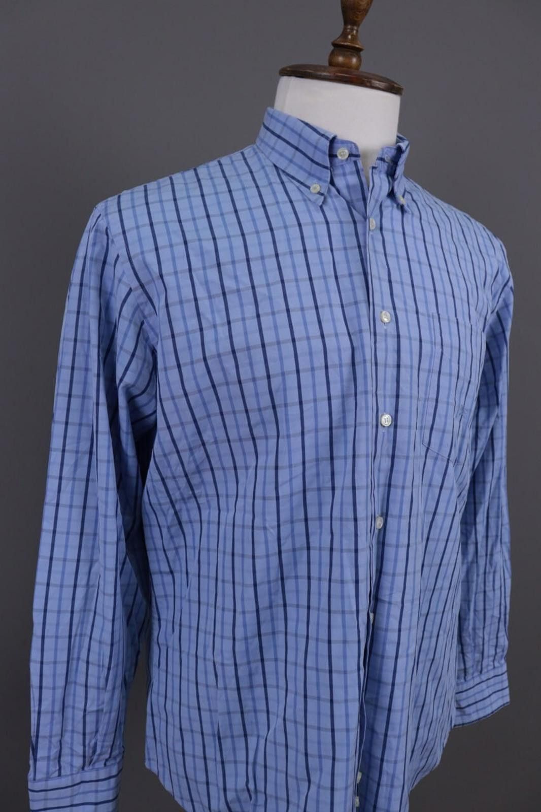Designer Burberry London Blue Check Button Down Shirt Size L Size US L / EU 52-54 / 3 - 5 Thumbnail