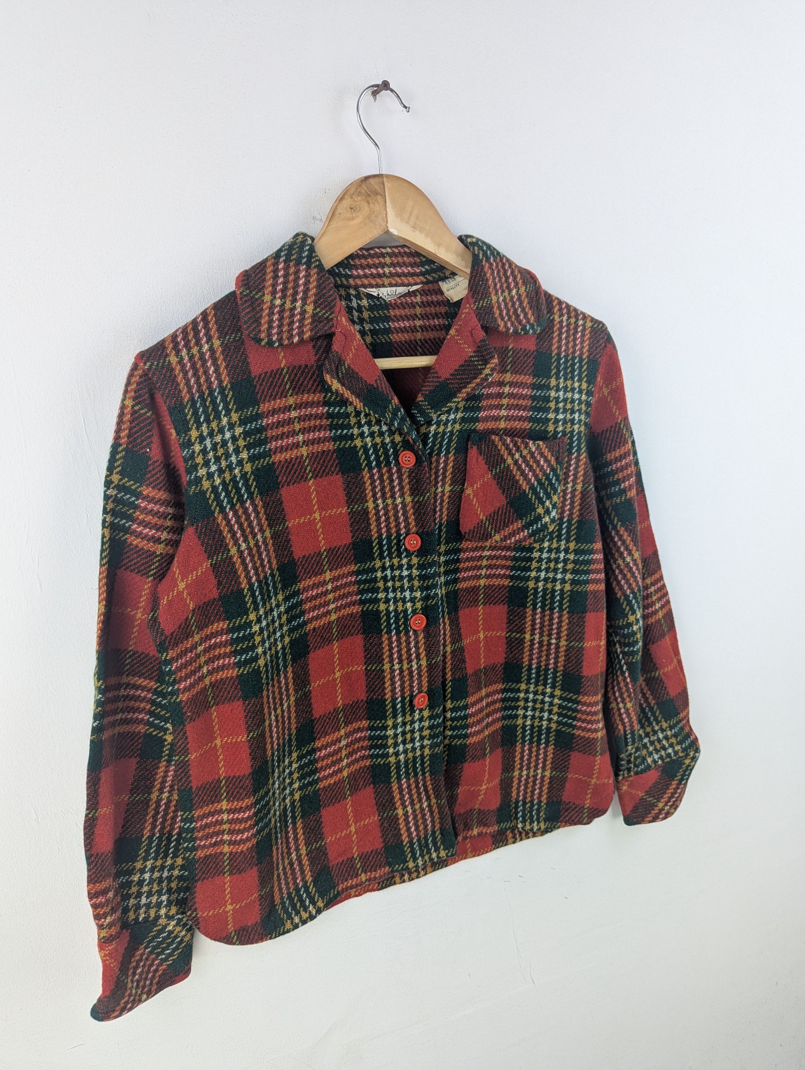 Flannel × Vintage Vintage Wool Shirt Button Up Checkered Scotland Pattern Size M / US 6-8 / IT 42-44 - 3 Thumbnail