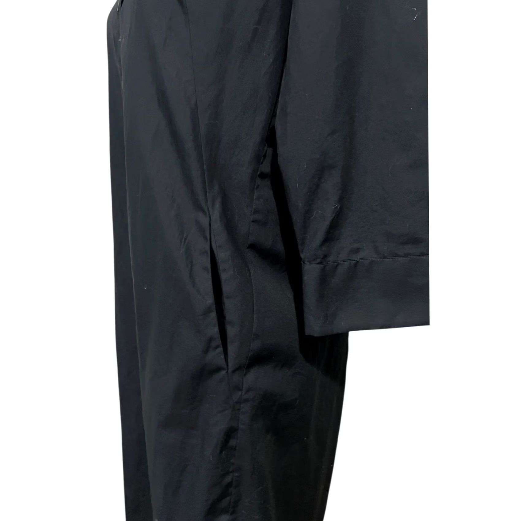 Vintage VINTAGE Caliban Shirt Dress Women Black 100% Cotton Button Front Italian Sz 46 US 10 Long Sleeve Collared Size L / US 10 / IT 46 - 4 Thumbnail