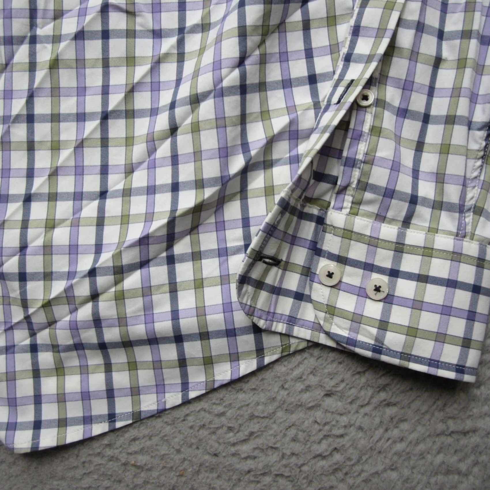 UNTUCKit UNTUCKit Shirt Mens L Purple Plaid Performance Button-Down Stretch Casual Shirt Size US L / EU 52-54 / 3 - 3 Thumbnail